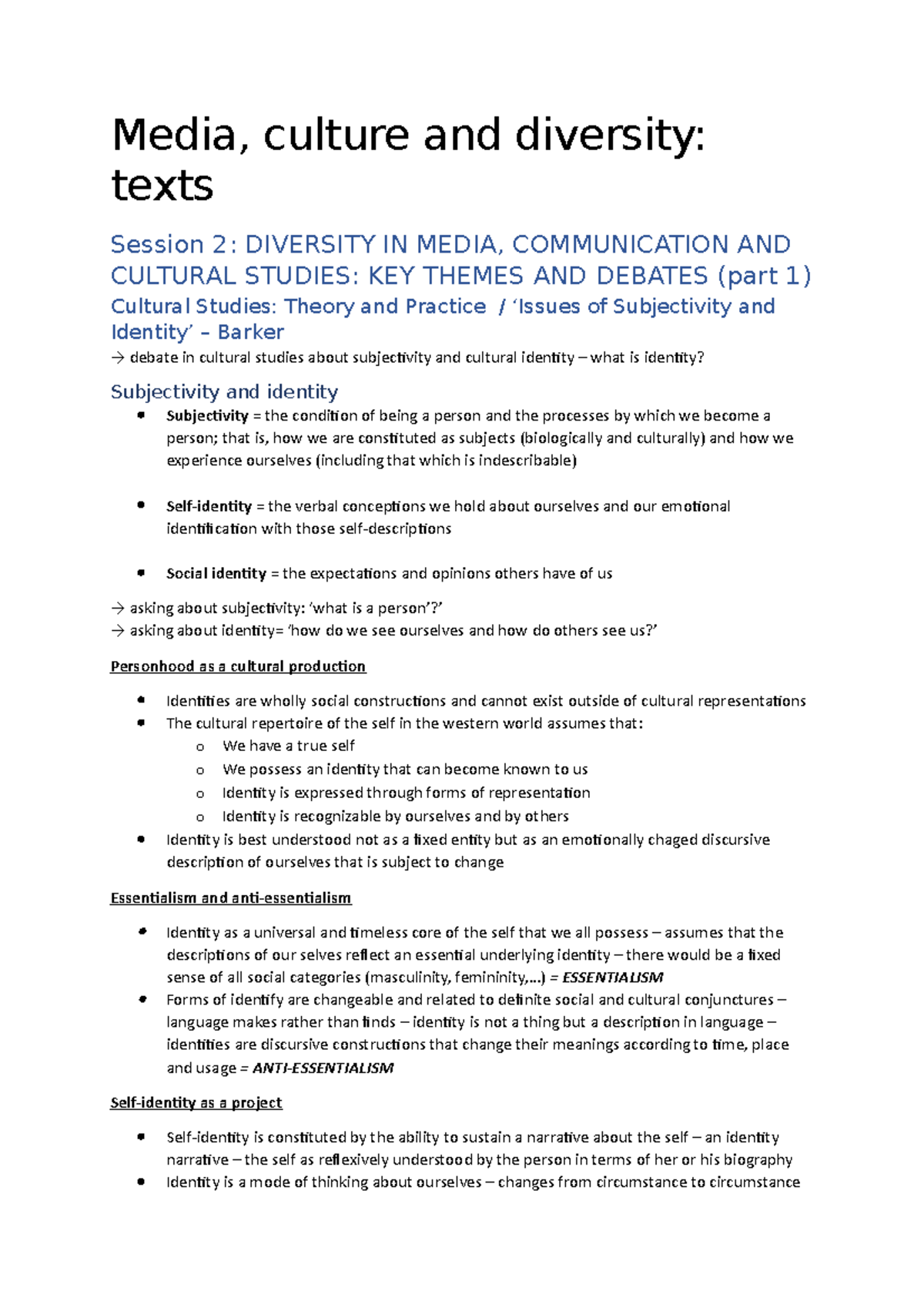 Media, culture & diversity texts - Media, culture and diversity: texts ...