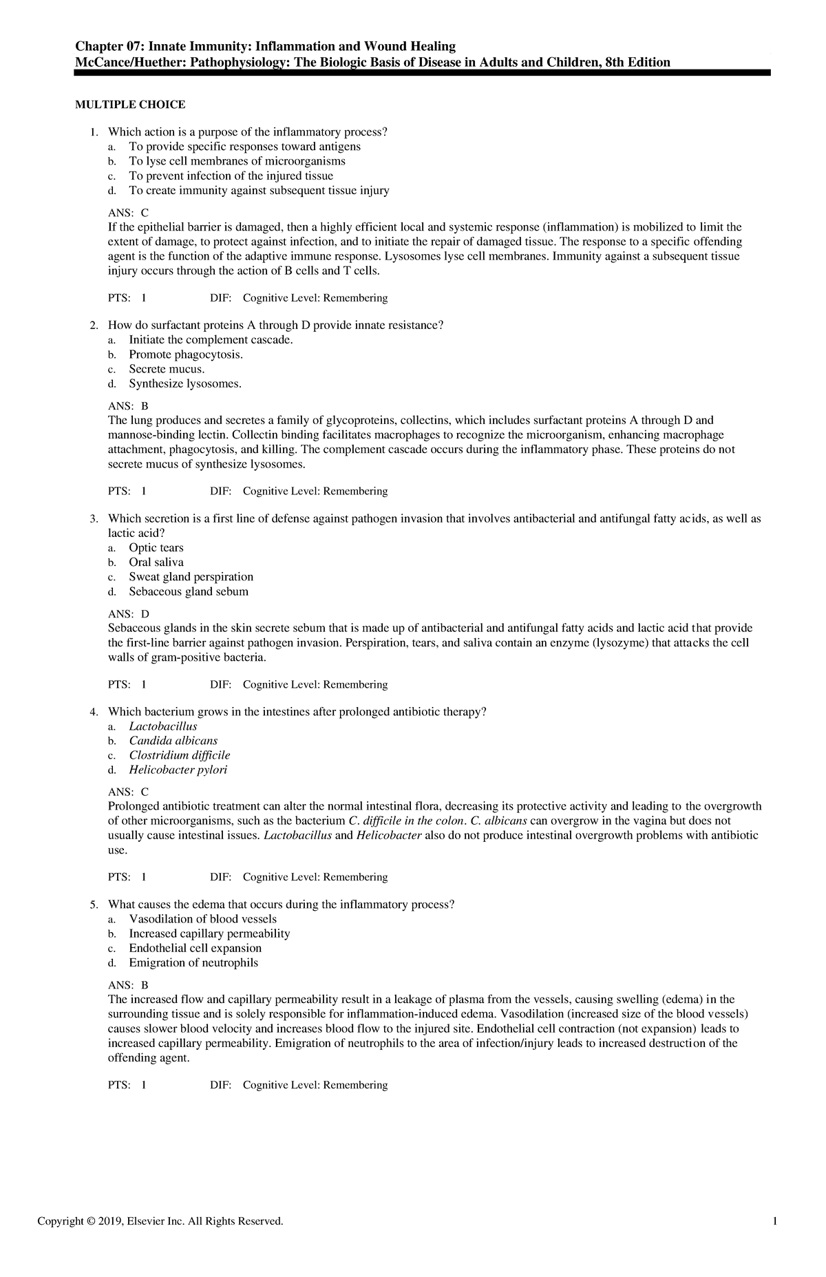 Exam View - Chapter 07 - practice questions - Chapter 07: Innate ...