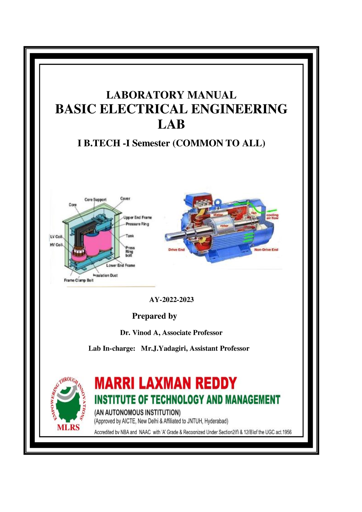 BEE LAB Manual-MLRS(R-22) - LABORATORY MANUAL BASIC ELECTRICAL ...