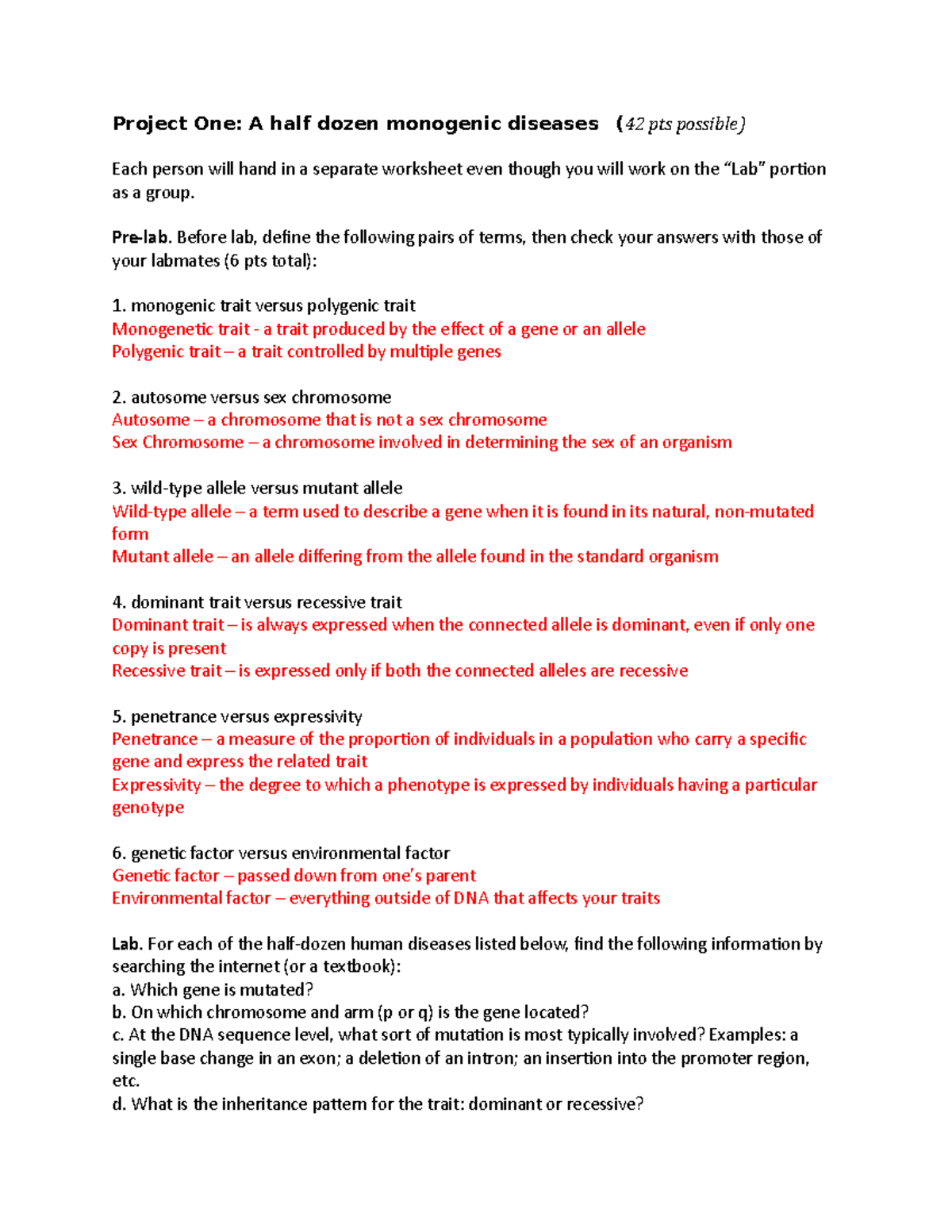 1 Proj S23 - Genetics And Molecular Bio, Lab 1 - Project One: A Half ...