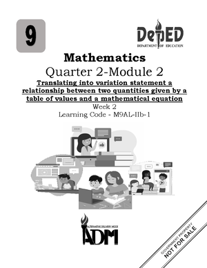 Math 9 Q2 Mod1 - Math 9 Quarter 2 - 9 Mathematics Quarter 2 - Module 1 ...