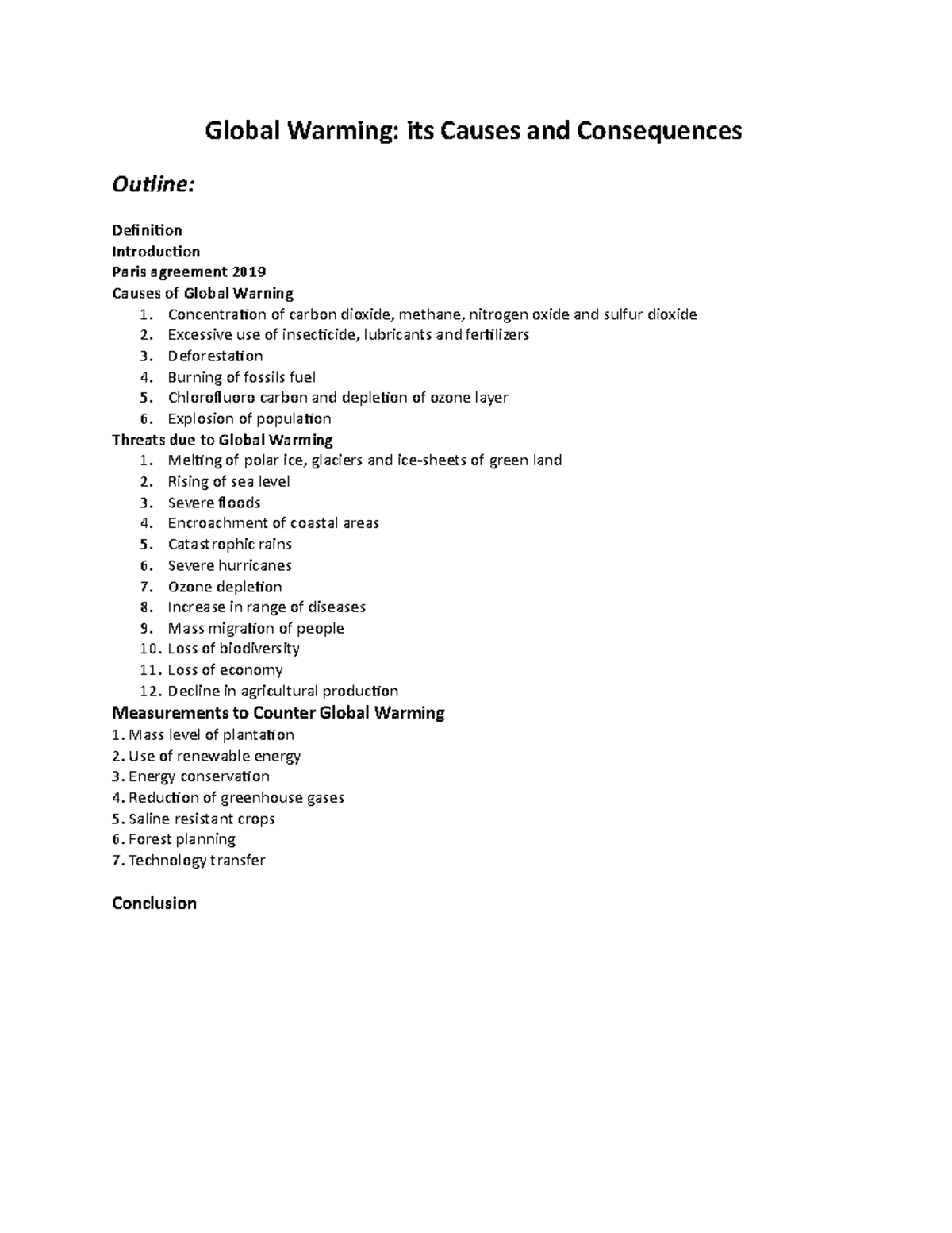 Climate Change Primer - Global Warming: its Causes and Consequences ...