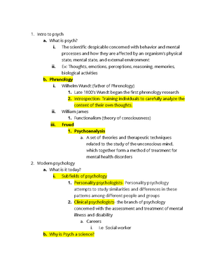 Essentials of Psychology Notes - Chapter 15 (Psychological Disorders ...