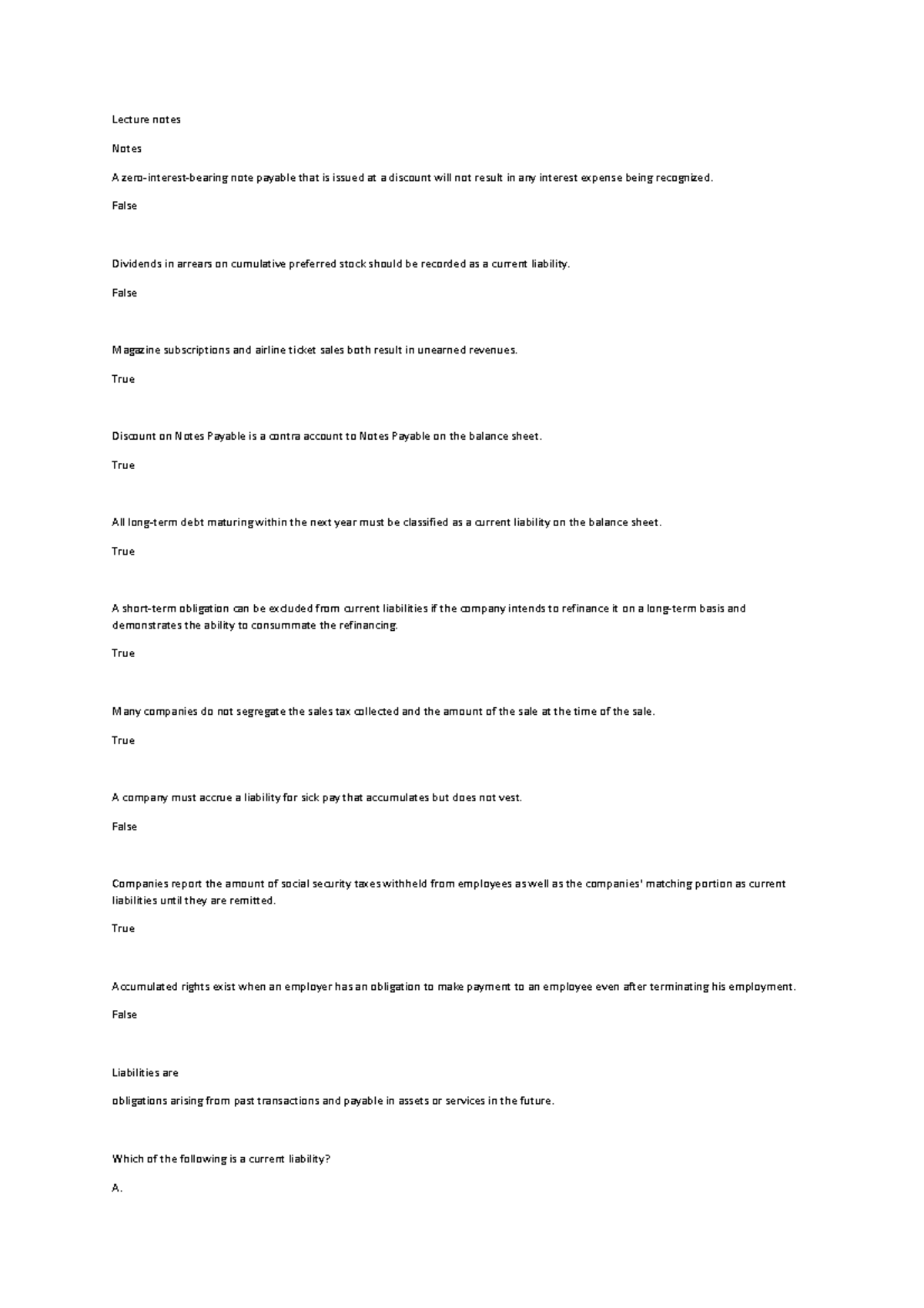 Accounting tl 3 Lecture notesNotes A zerointerestbearing note
