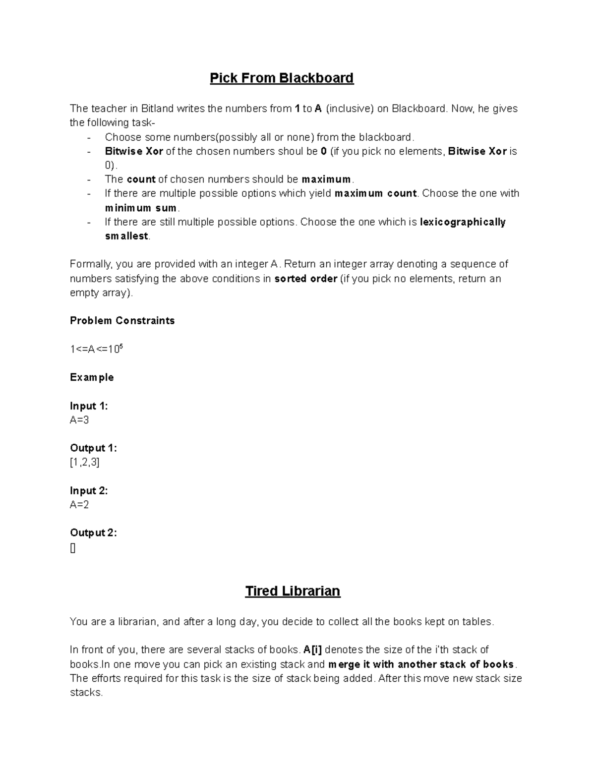 Trilogy Coding Questions - Pick From Blackboard The teacher in Bitland ...