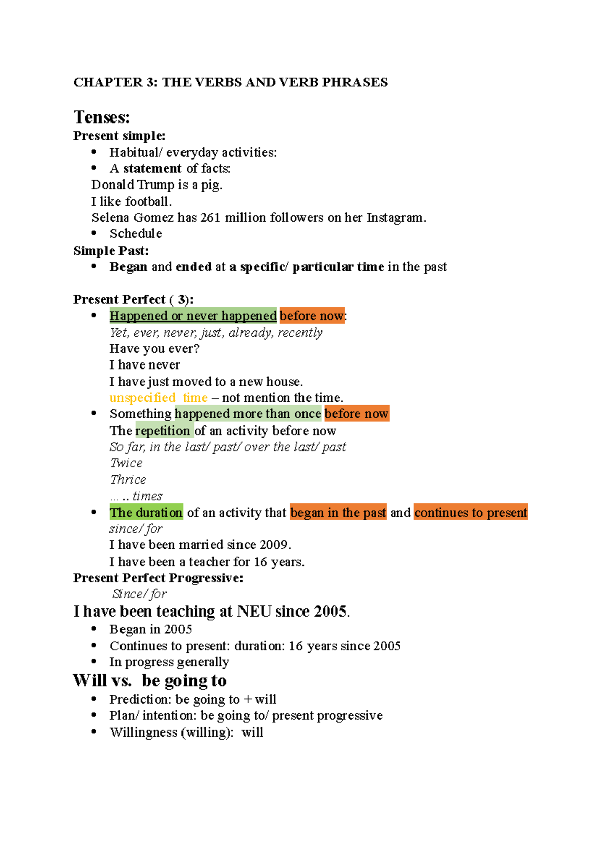Chapter 3 The Verb and the Verb phrases - CHAPTER 3: THE VERBS AND VERB ...