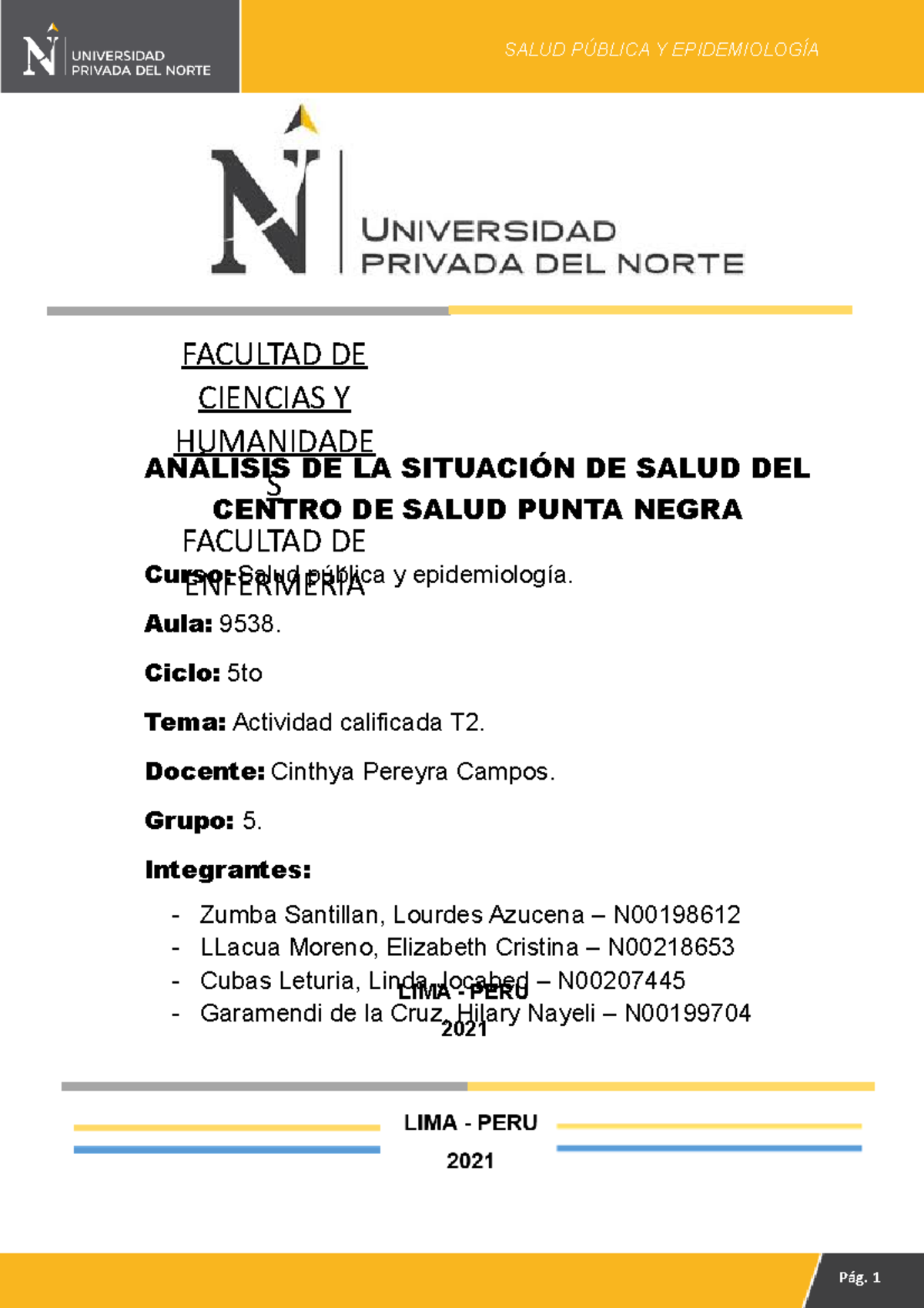 T2 Salud Pública y Epidemiología Apellido Paterno Apellido Materno