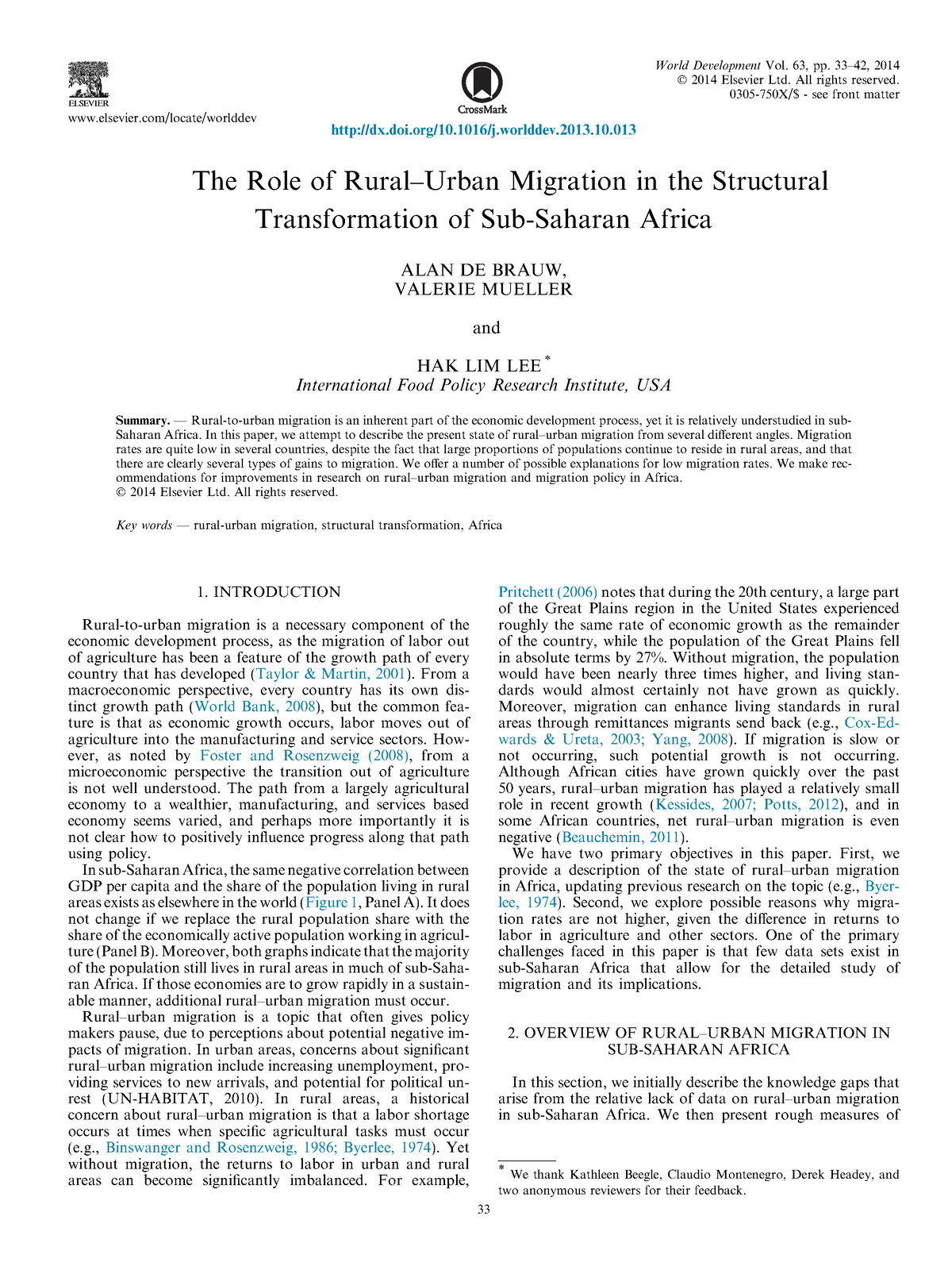 literature review of rural urban migration