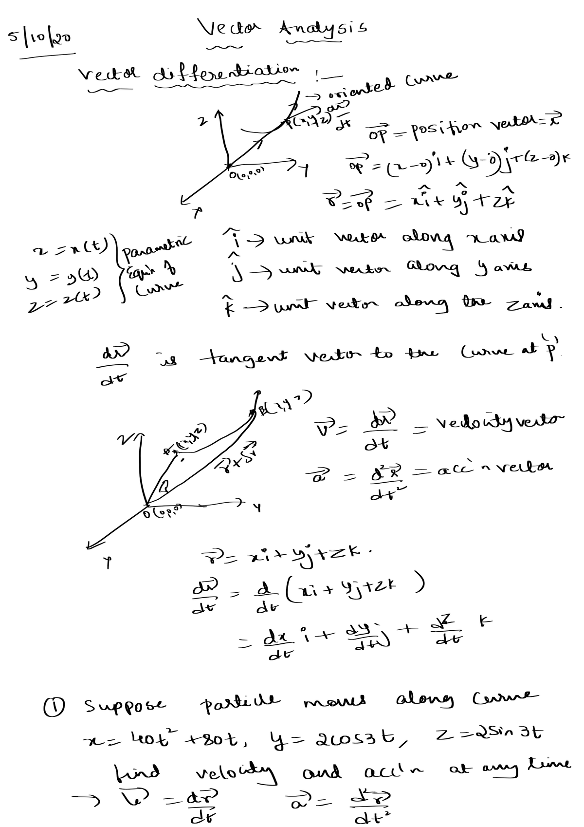 Vector Calculus Class Notes L1 - Engineering Mathematics III - Studocu