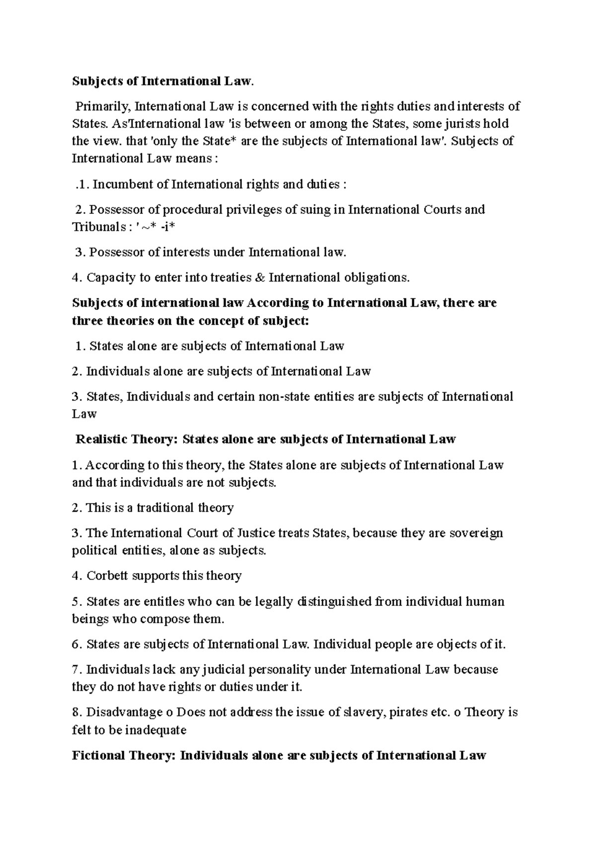 Module 2 - PIL - Lecture notes 2 - Subjects of International Law ...