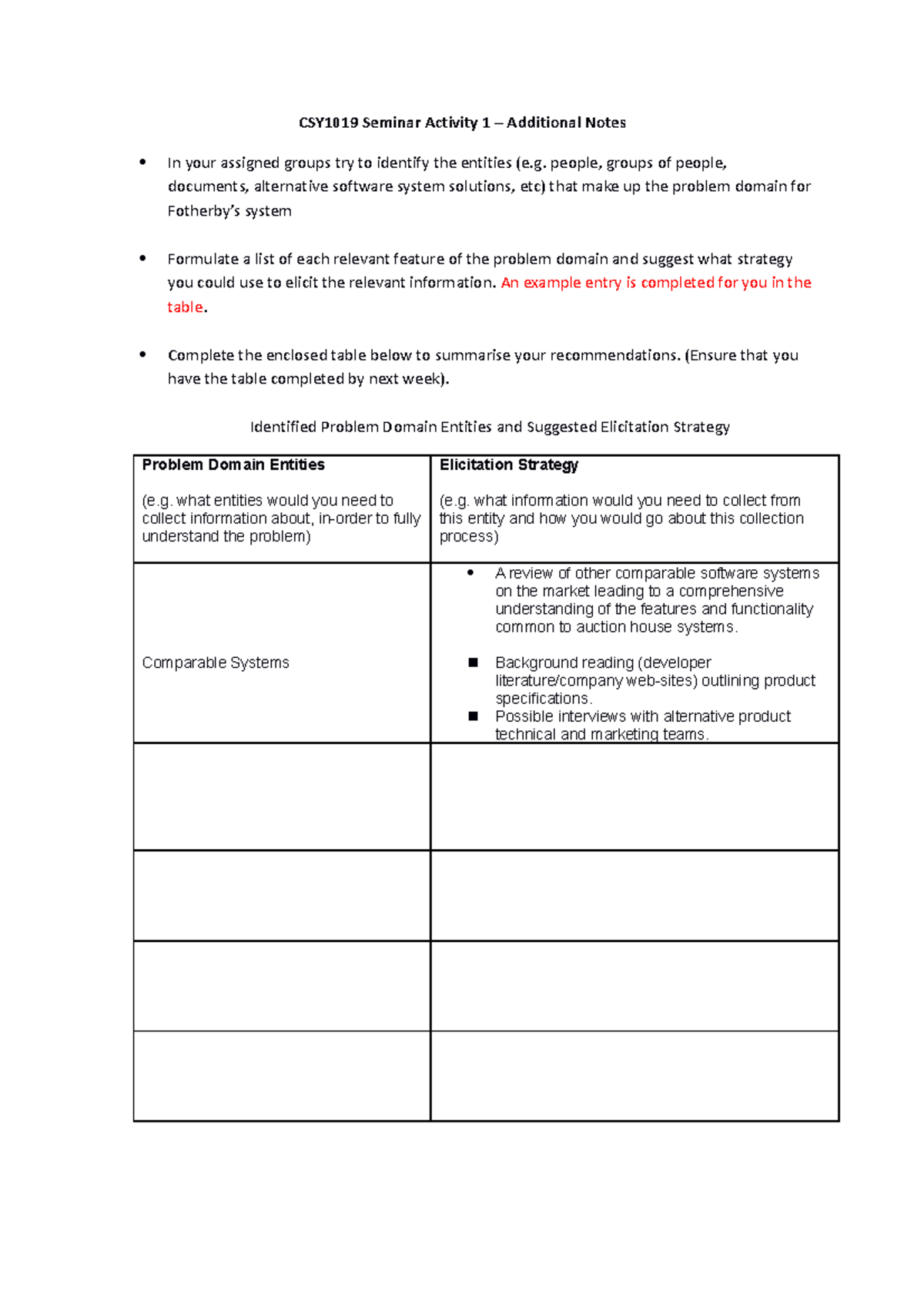 CSY1019 Seminar Activity 1 - Problem Domain Identification - Activity ...