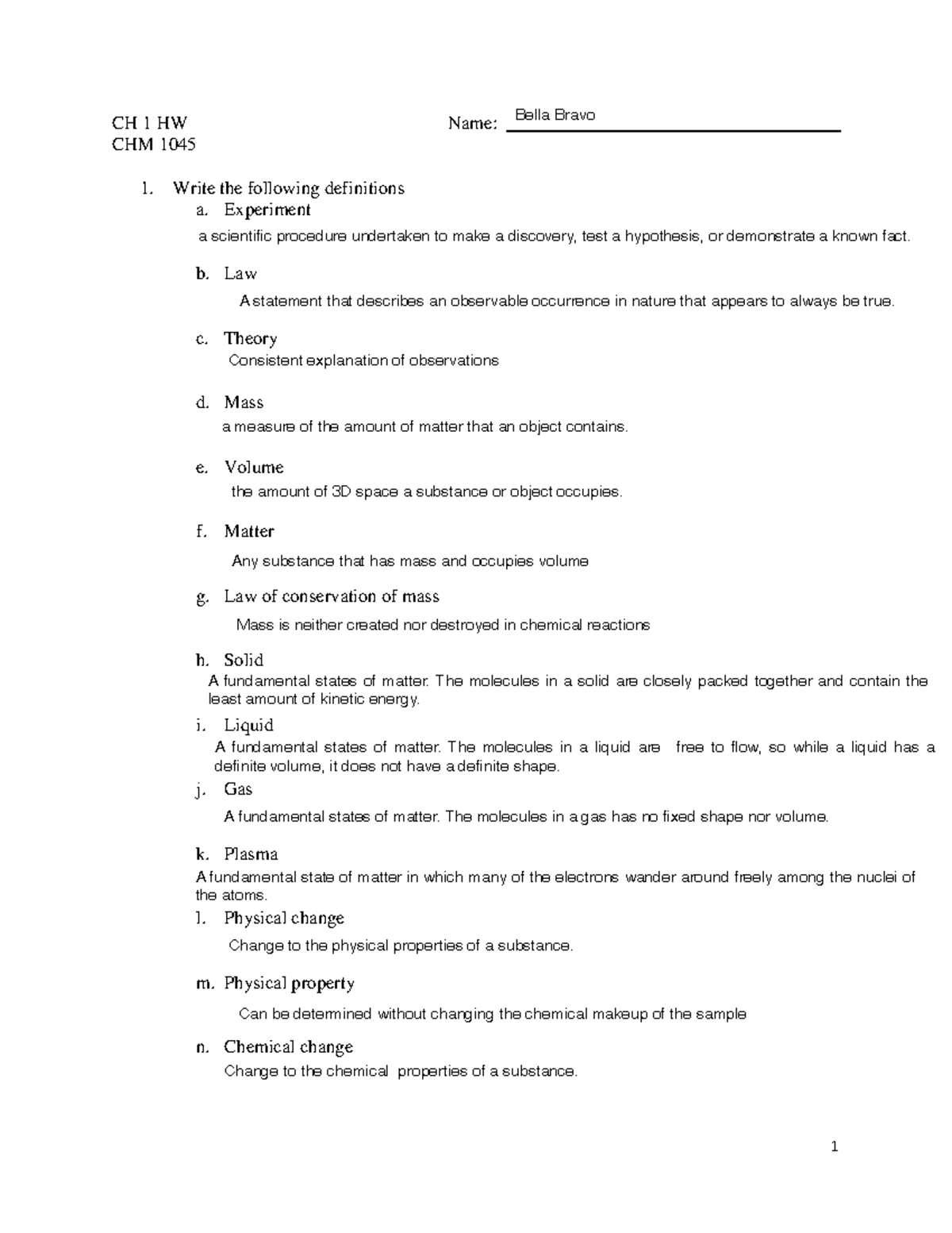 CH 1 HW - Homework questions and exercises on significant figures ...