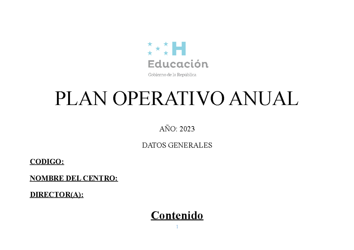2.3PLAN Operativo Anual CE 2023 - PLAN OPERATIVO ANUAL AÑO: 2023 DATOS ...
