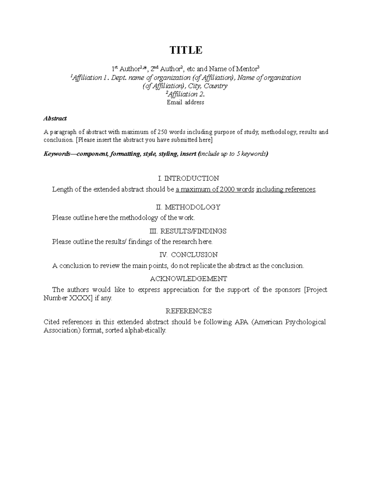 Project 2 - Appendix 3 - Extended Abstract Template - Company Law - MMU ...