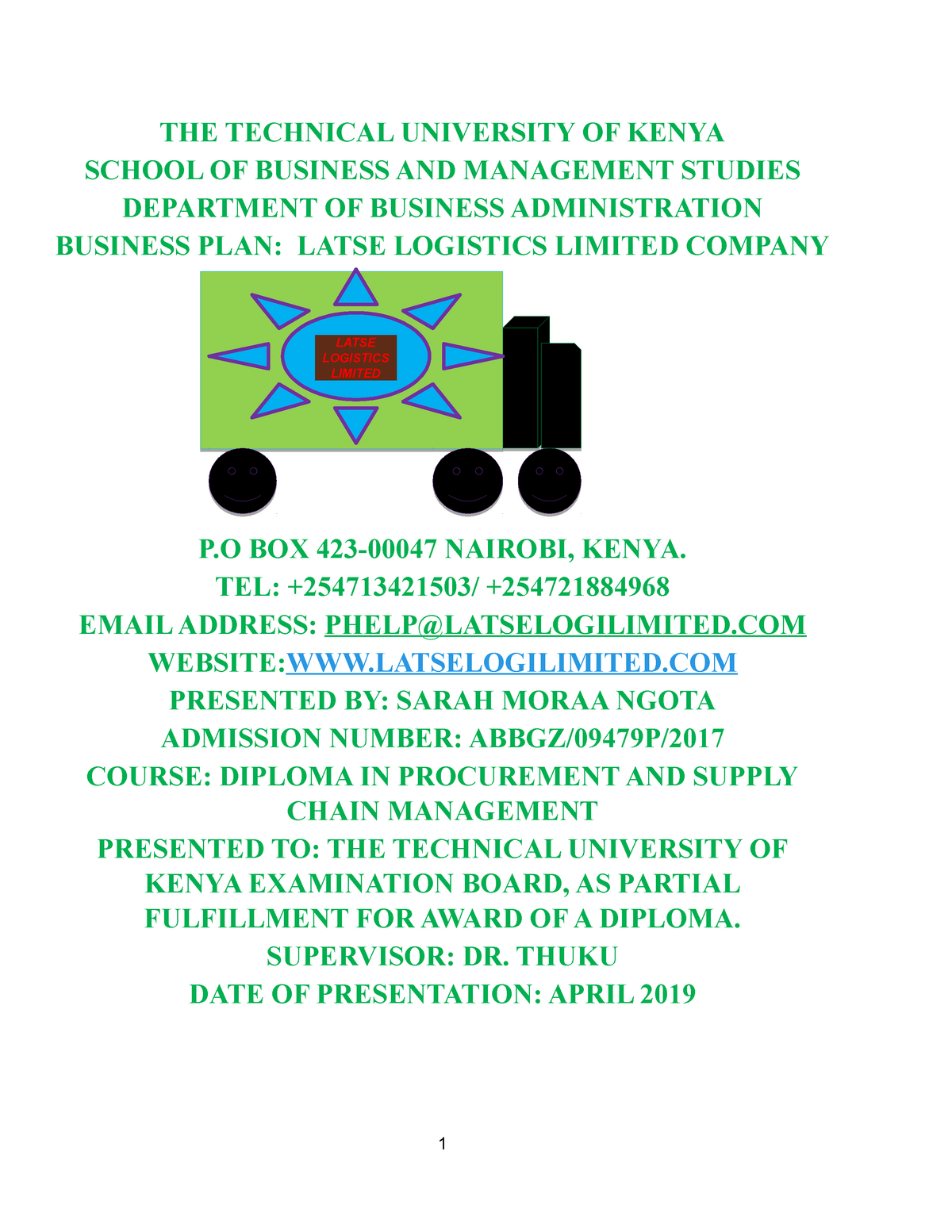 business plan university of nairobi