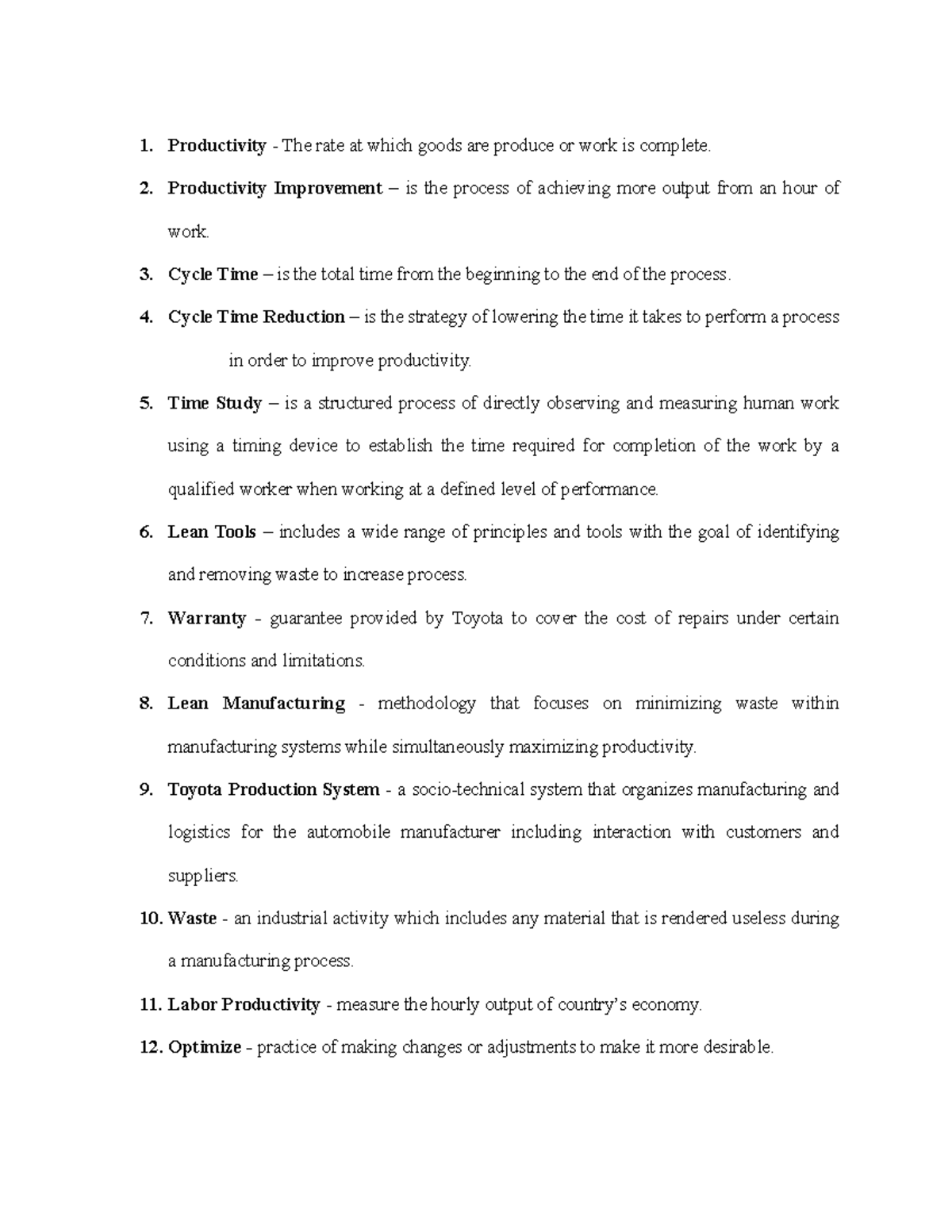 Definitionoftermss revised Productivity The rate at which goods