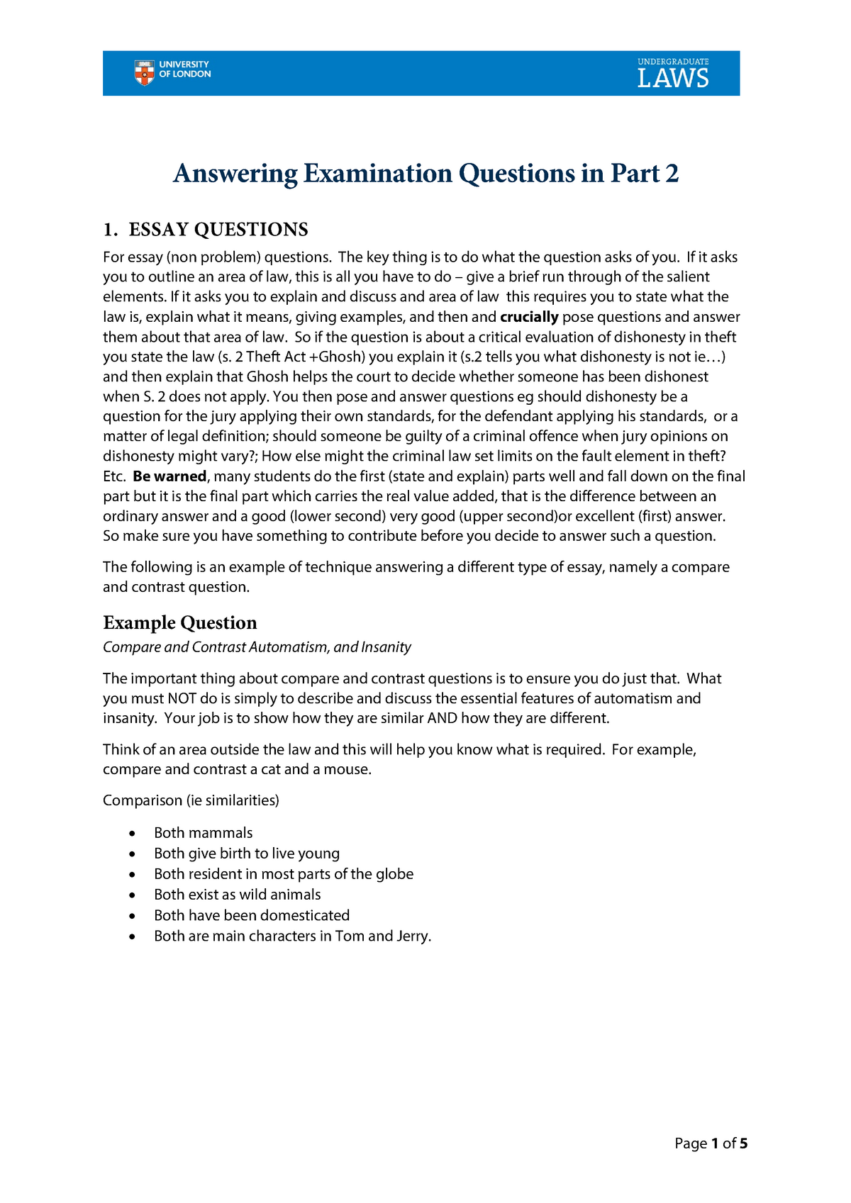 how answer essay question