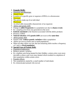 BIOL 152 Unit 1- Evolution Day Two - I. Mechanisms Of Evolution: A ...