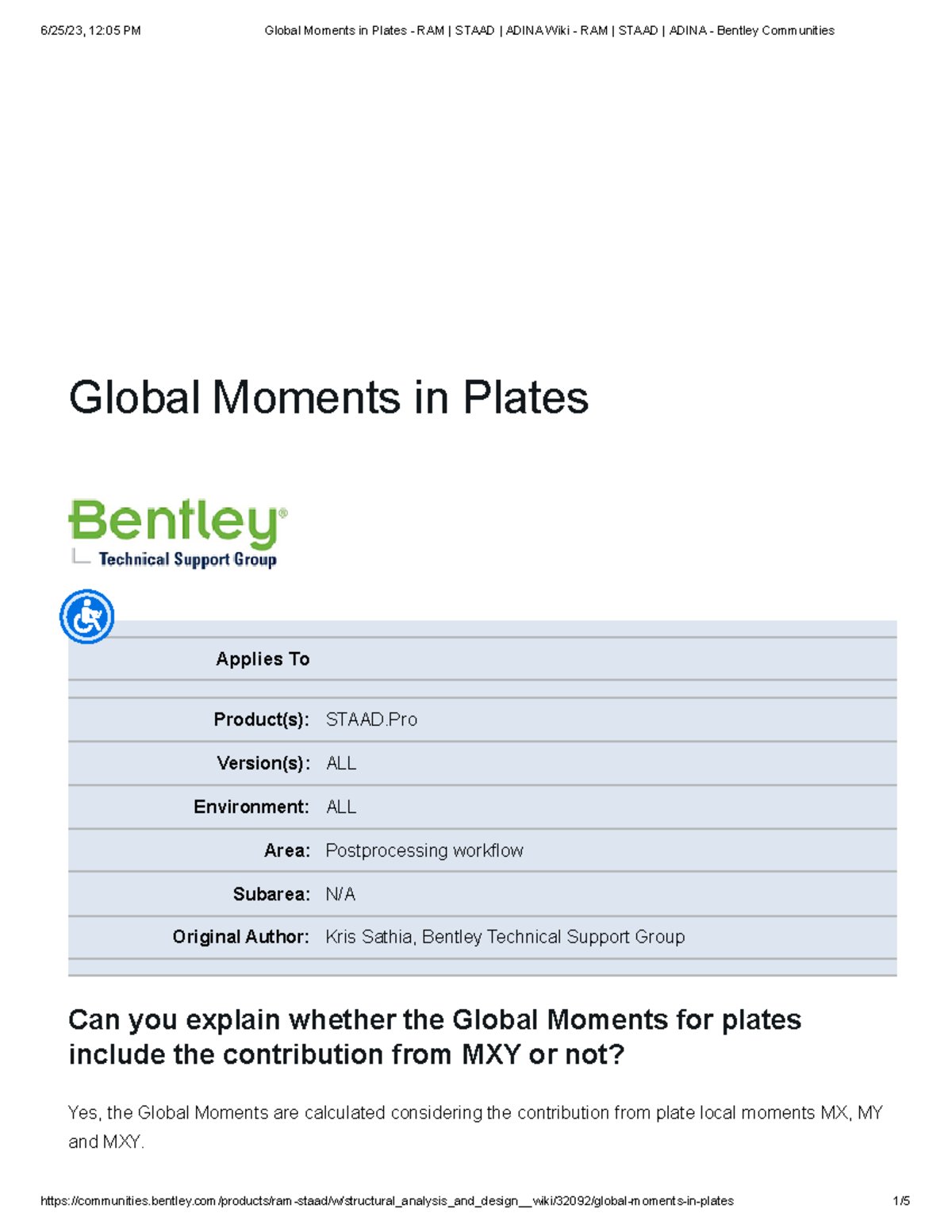 Global Moments In Plates - RAM Staad Adina Wiki - RAM Staad Adina ...