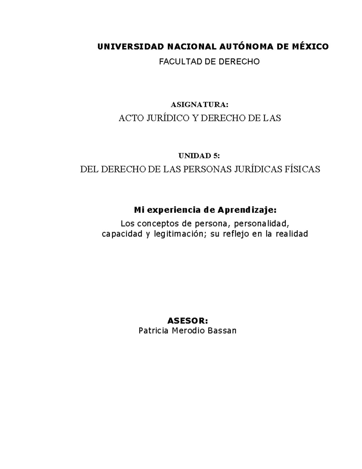 Unidad 5 acto kuridico y derecho de las personas - Mi experiencia de ...