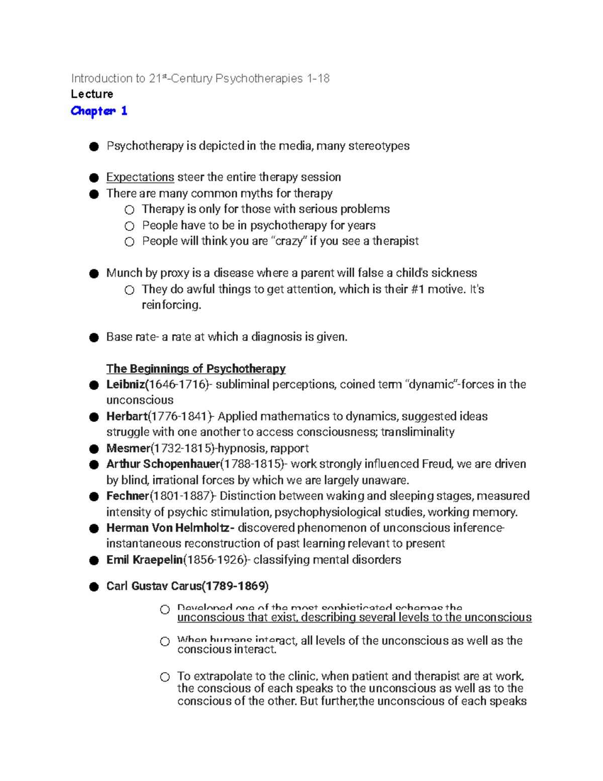 Psychotherapy Study Guide - Introduction To 21st-Century ...