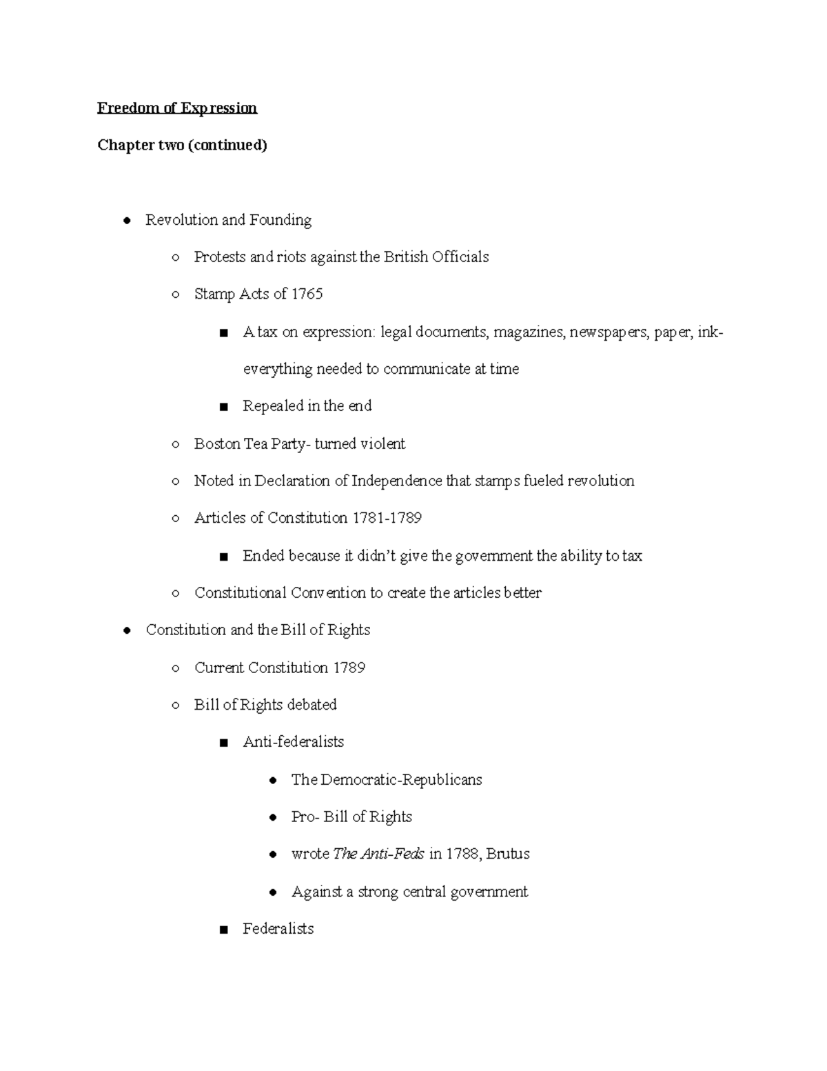 Ch.2 Founding- Constitution Differences - Freedom Of Expression Chapter ...