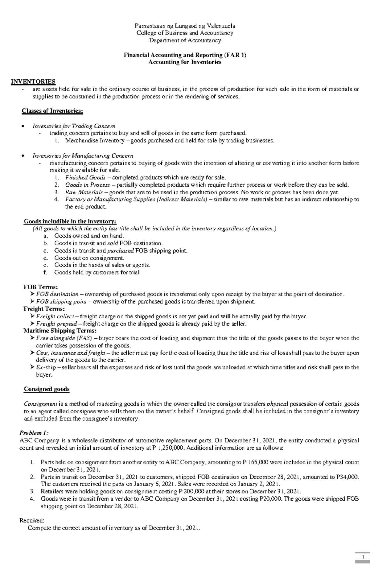 Inventories-Student-Copy - Pamantasan ng Lungsod ng Valenzuela College ...