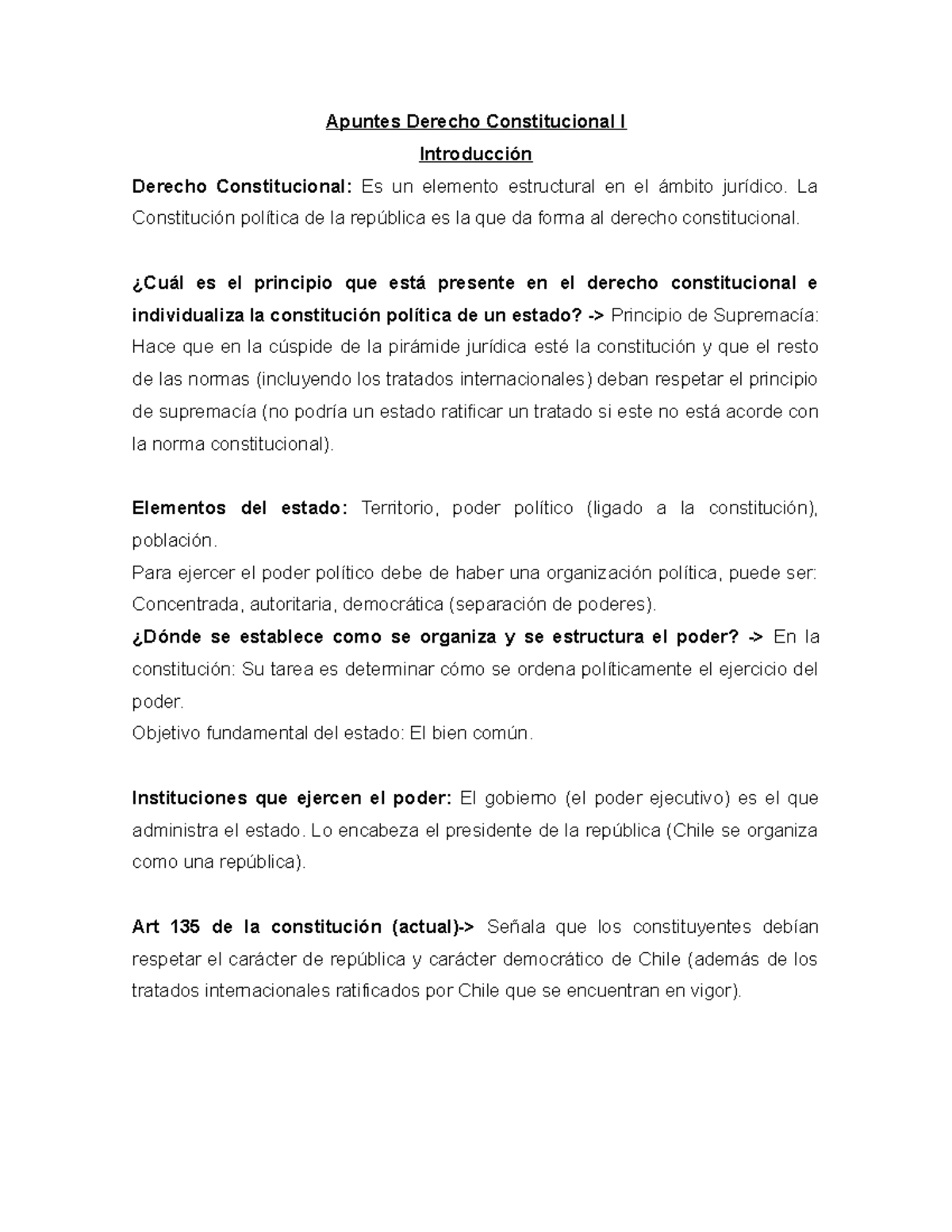 Derecho Constitucional Apuntes 1 - Apuntes Derecho Constitucional I ...