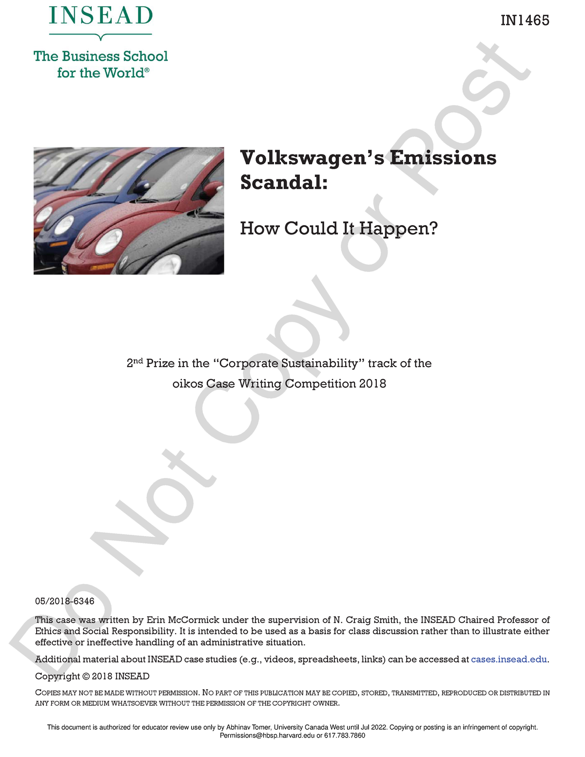 volkswagen scandal case study ppt