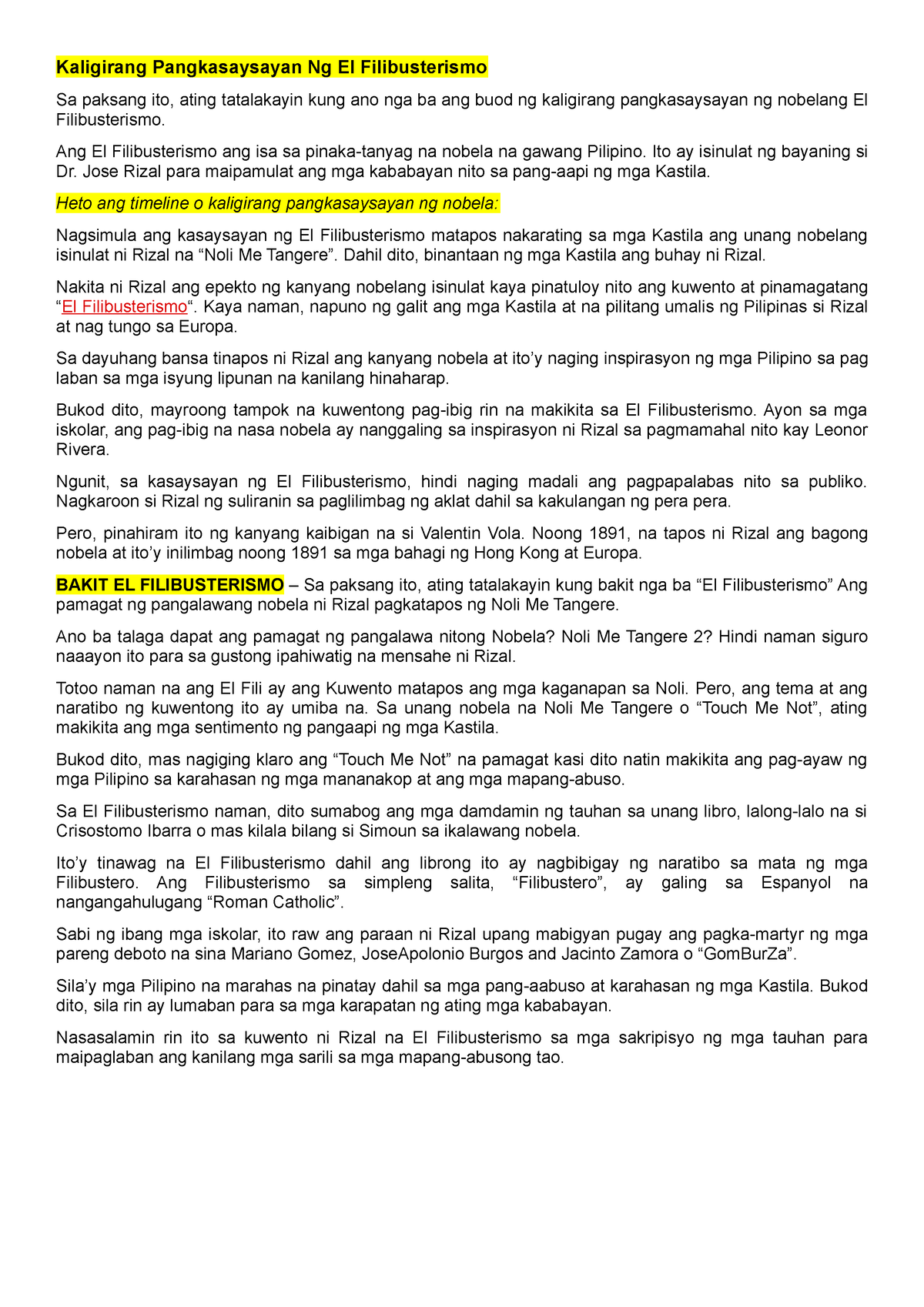 Buod Ng Kaligirang Pangkasaysayan El Filibusterismo Brainly Ph Kabanata 14 Simbolismo Vrogue 6457