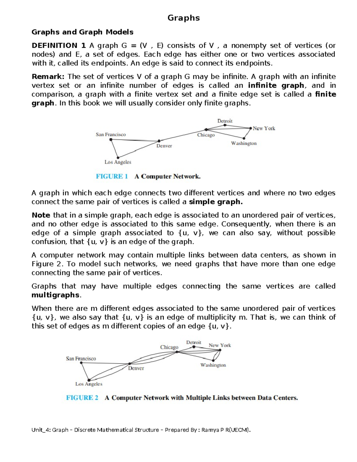 Graph - Discrete mathematics - Graphs Graphs and Graph Models ...