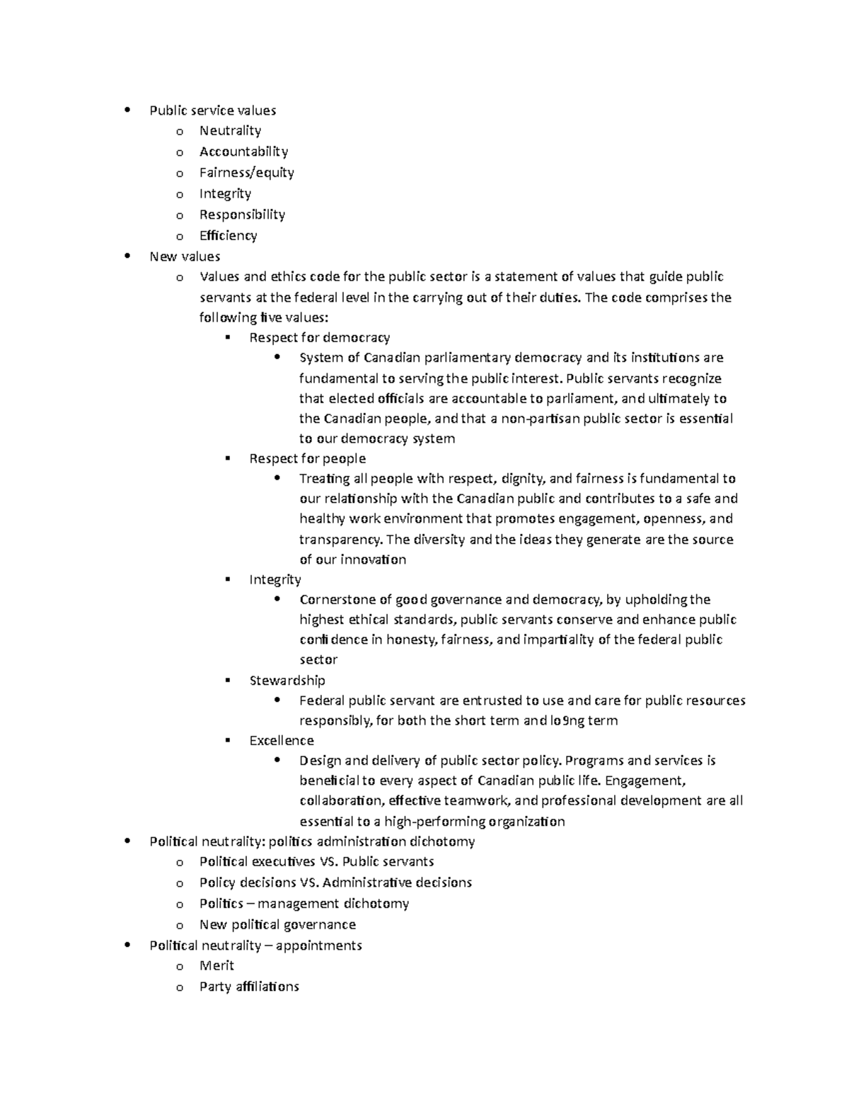 Ch. 2 - Values and ethics in public administration - Public service ...