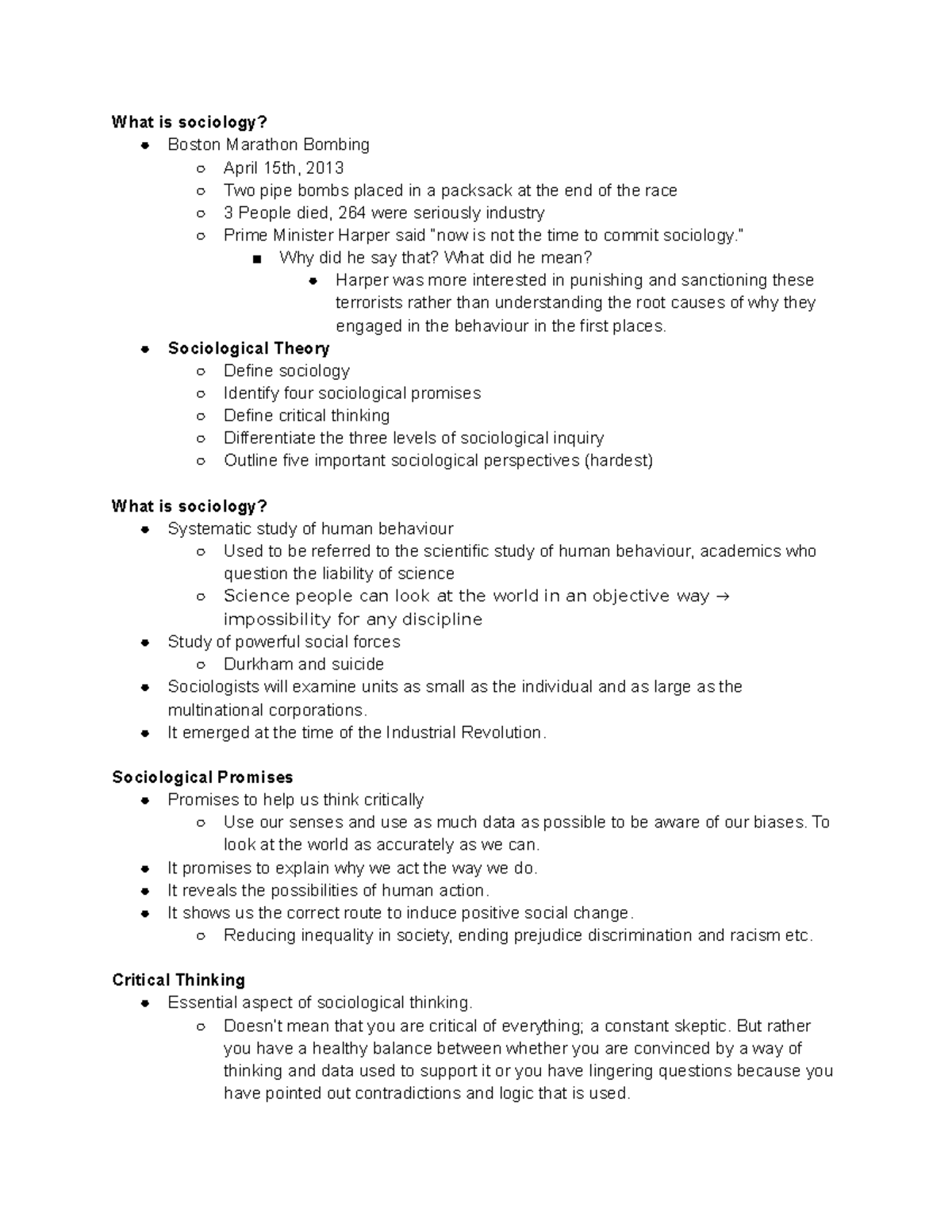 What is Sociology - VIDEO LECTURE NOTES 2021 (soci 201) - SOCI 201 ...