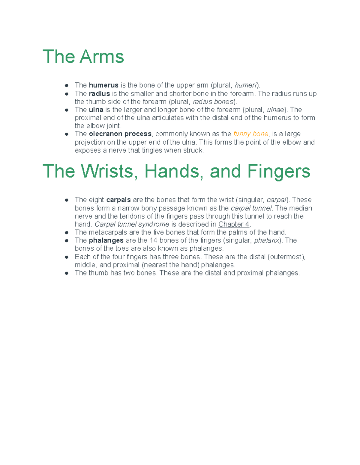 The Arms - Instructor given course notes complete. - The Arms The ...