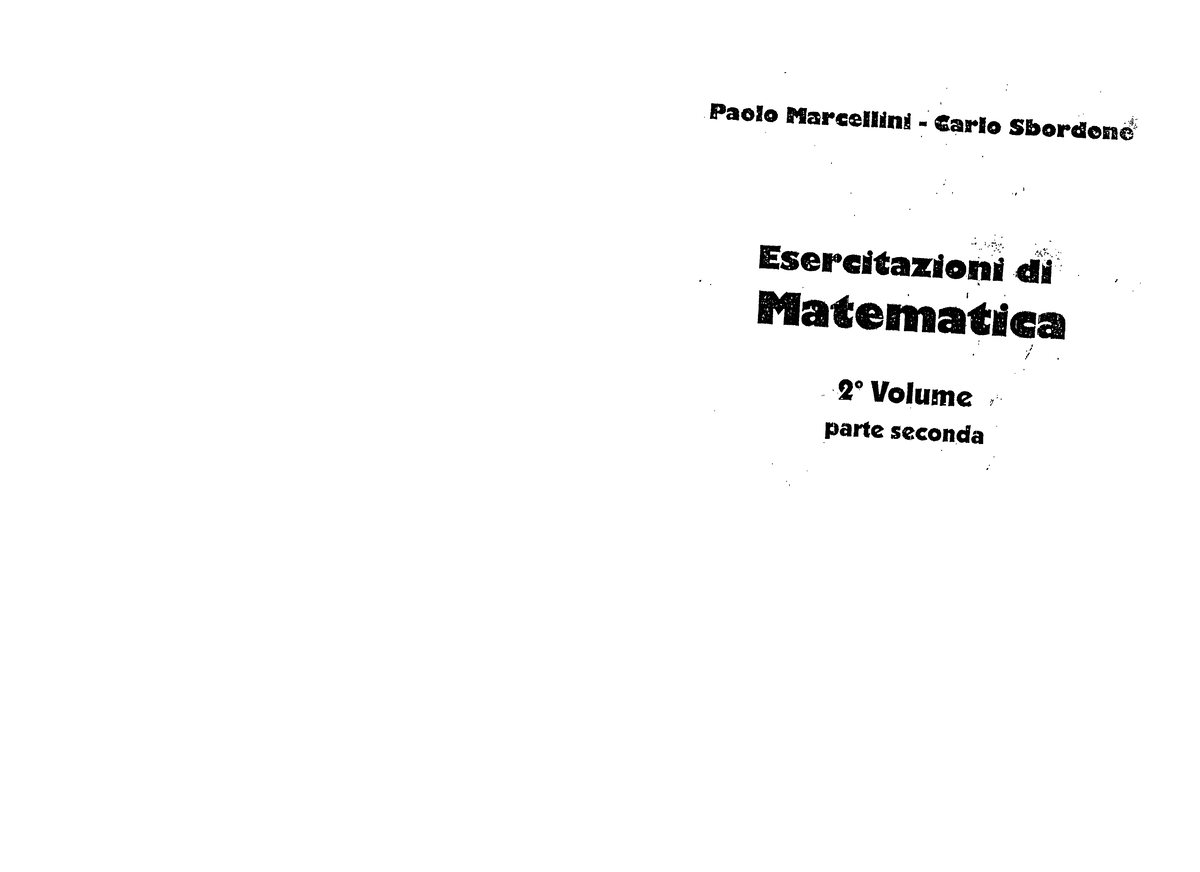 Eserciziario Pt2 - Esercizi Analisi 2 - Analisi Matematica 2 - Studocu