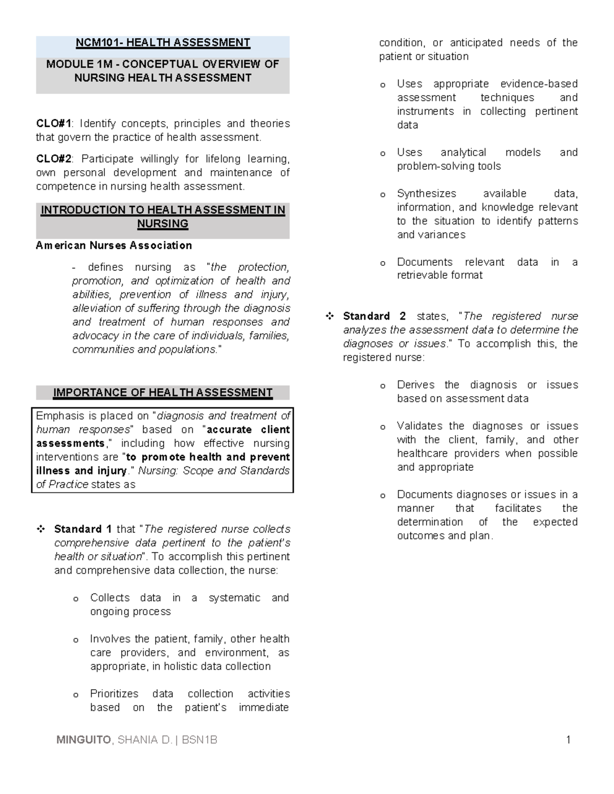 Midterm-Compilation- Health Assessment - NCM101- HEALTH ASSESSMENT ...
