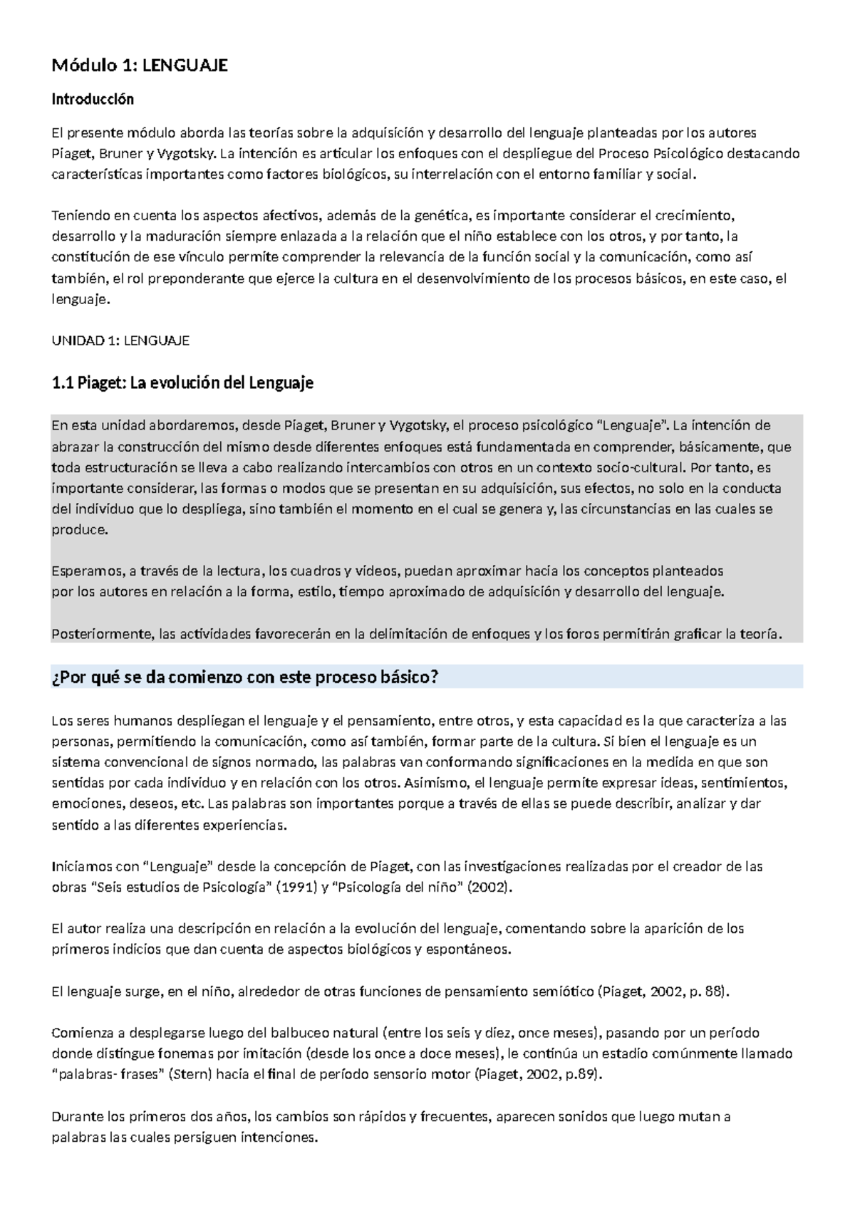Procesos básico 2. Mod 1, 2 y 3 - Módulo 1: LENGUAJE Introducción El ...