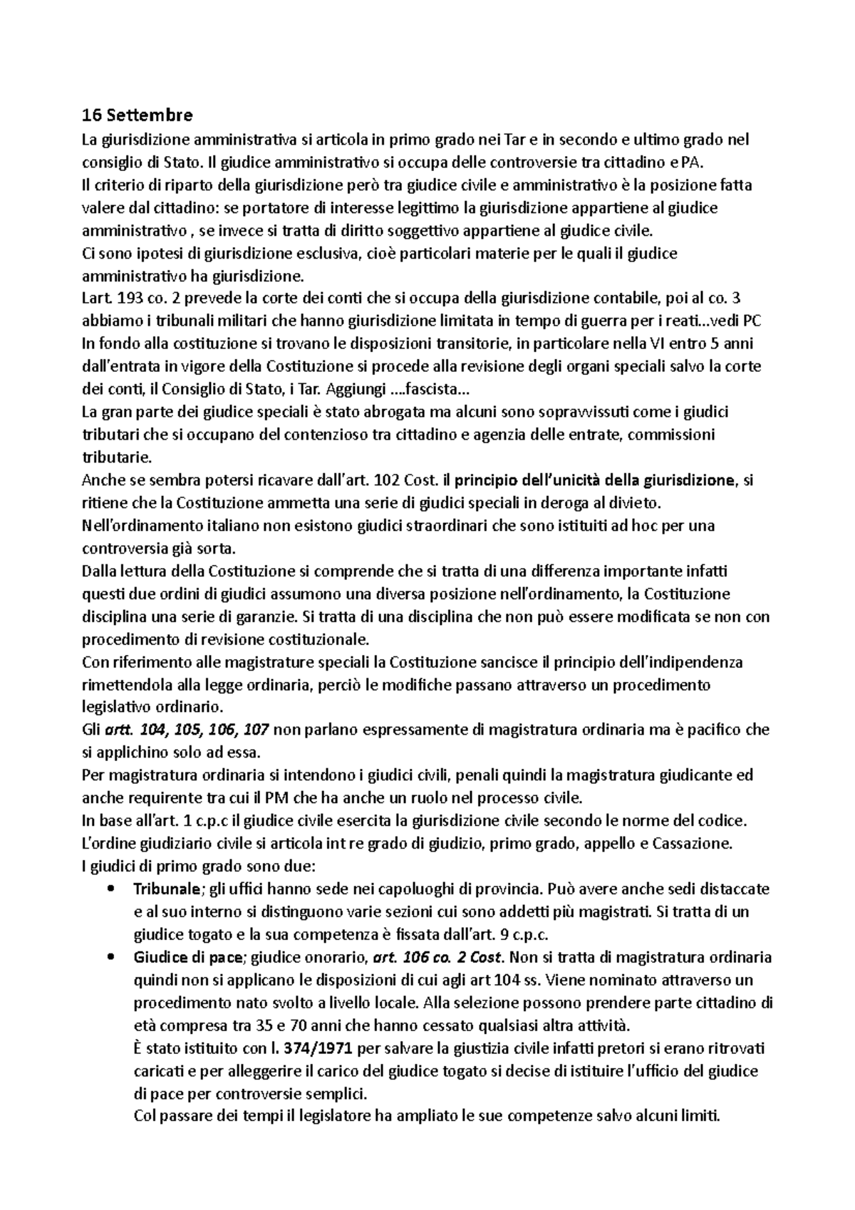 Procedura Civile - 16 Settembre La Giurisdizione Amministrativa Si ...