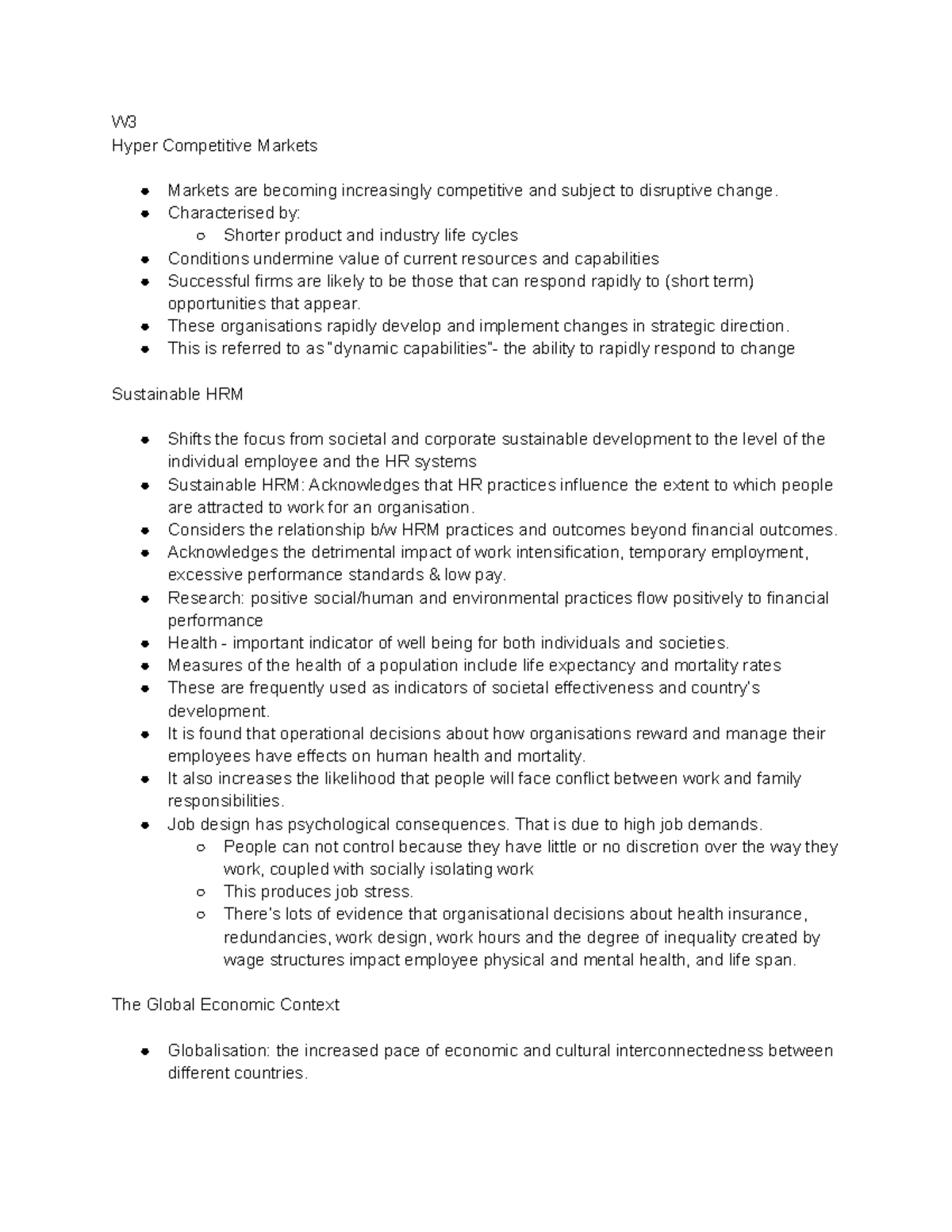 Mgmt w3,7 - Lecture notes 3,7 - W Hyper Competitive Markets Markets are ...