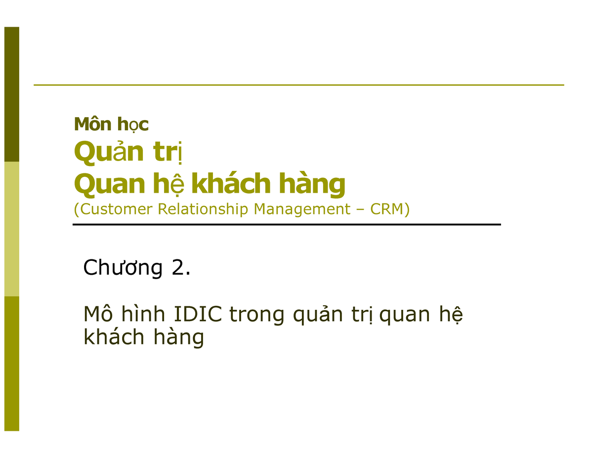 Mô hình IDIC trong quản trị quan hệ khách hàng CRM  CRMVIET
