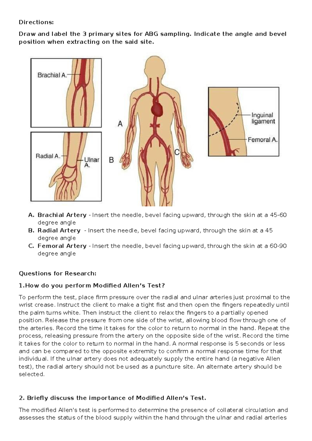 Act2 - activity - Directions: Draw and label the 3 primary sites for ...