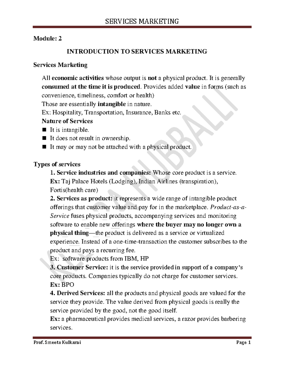 Module 2 Services Marketing Notes - Module: 2 INTRODUCTION TO SERVICES ...