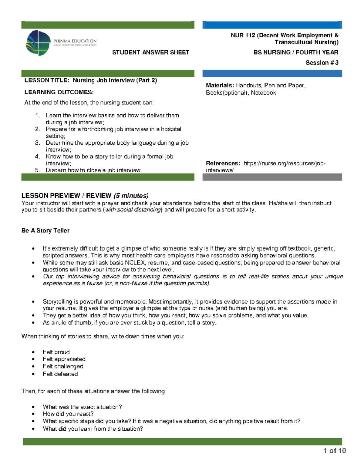 decent work employment and transcultural nursing quizlet