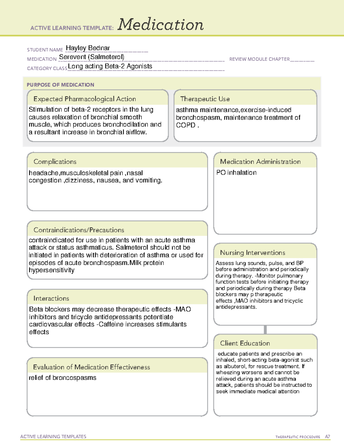 HBednar Med Template Serevent 021821 - ACTIVE LEARNING TEMPLATES ...