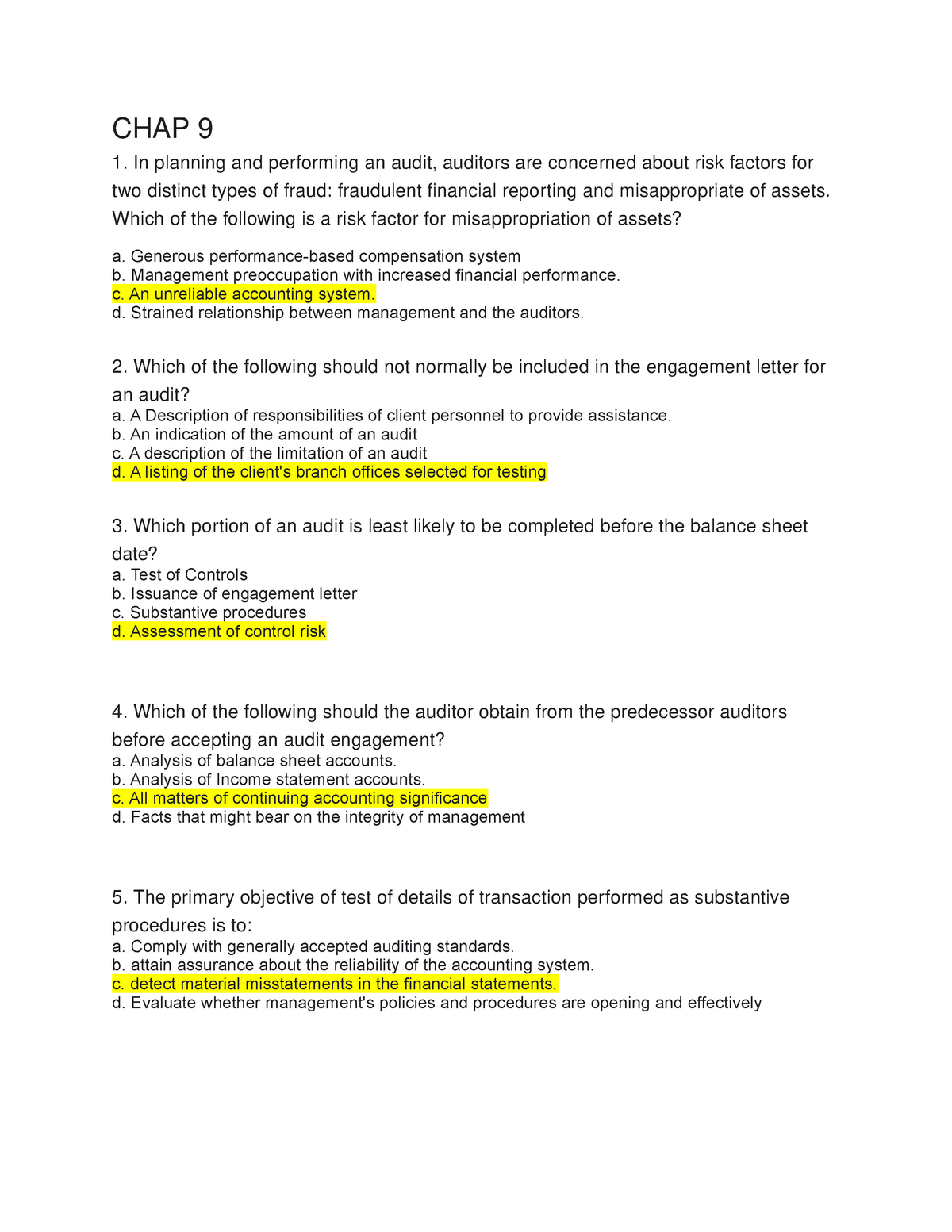 assignment audit your understanding 9 1 (practice)