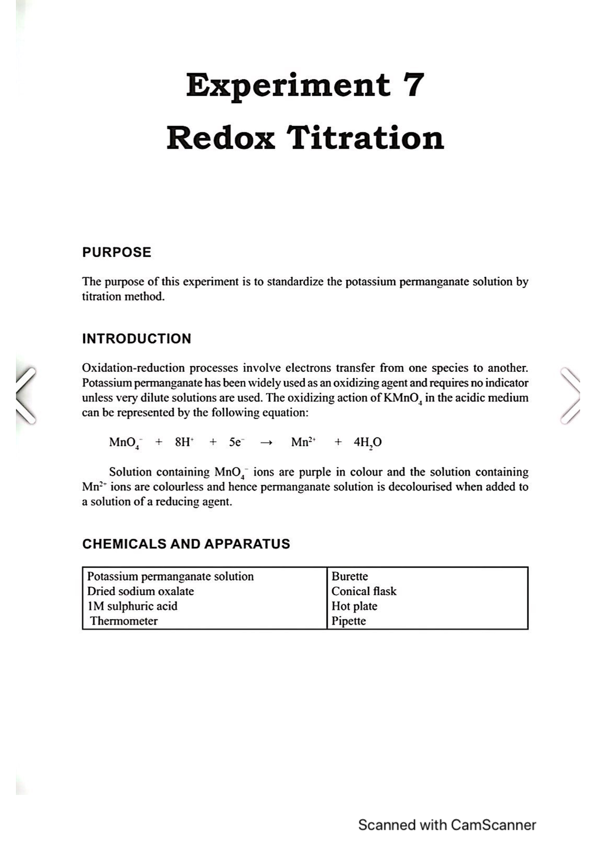 CHM420 EXP 7 Manual - CH420 - Chemistry - UiTM - Studocu