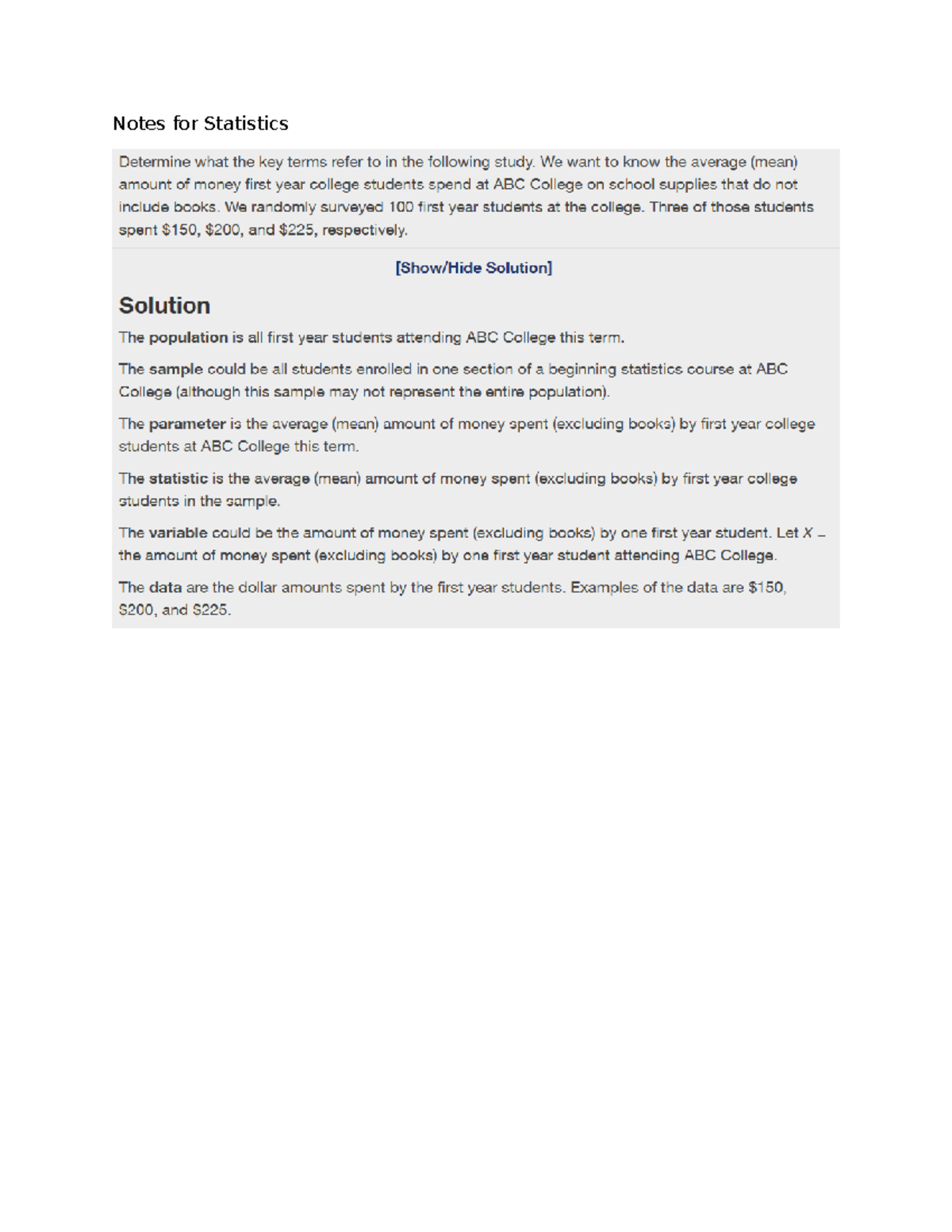 Statistics Notes - Notes for Statistics Bias In statistics, a bias is a ...