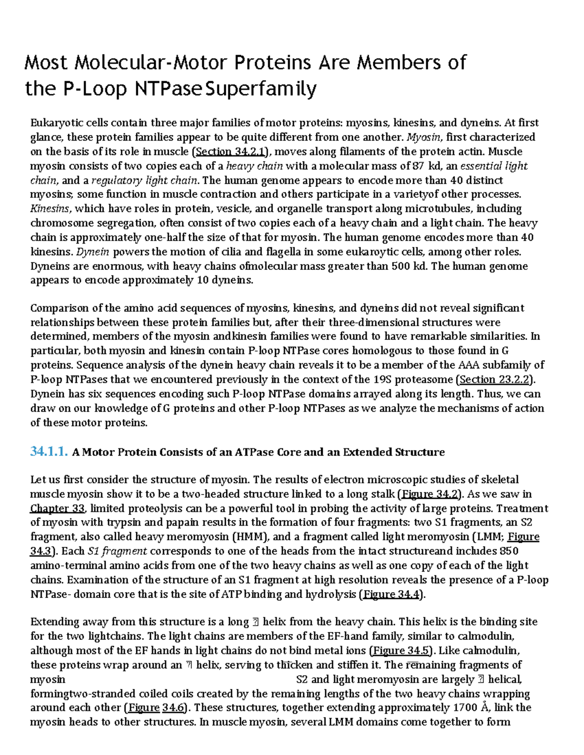 Most Molecular Motor Proteins Are Members of the PLoop NTPase ...
