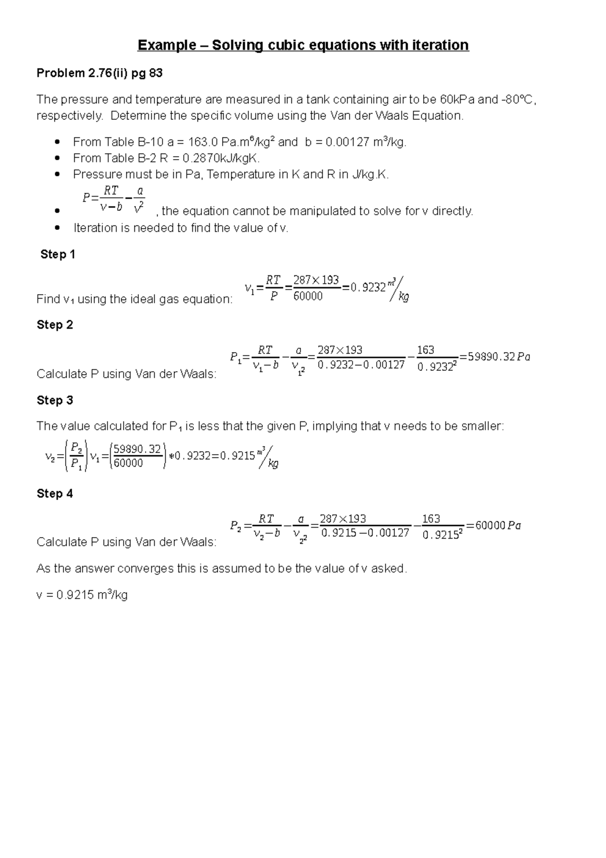 Example - Solving cubic equations with itteration - Example – Solving ...