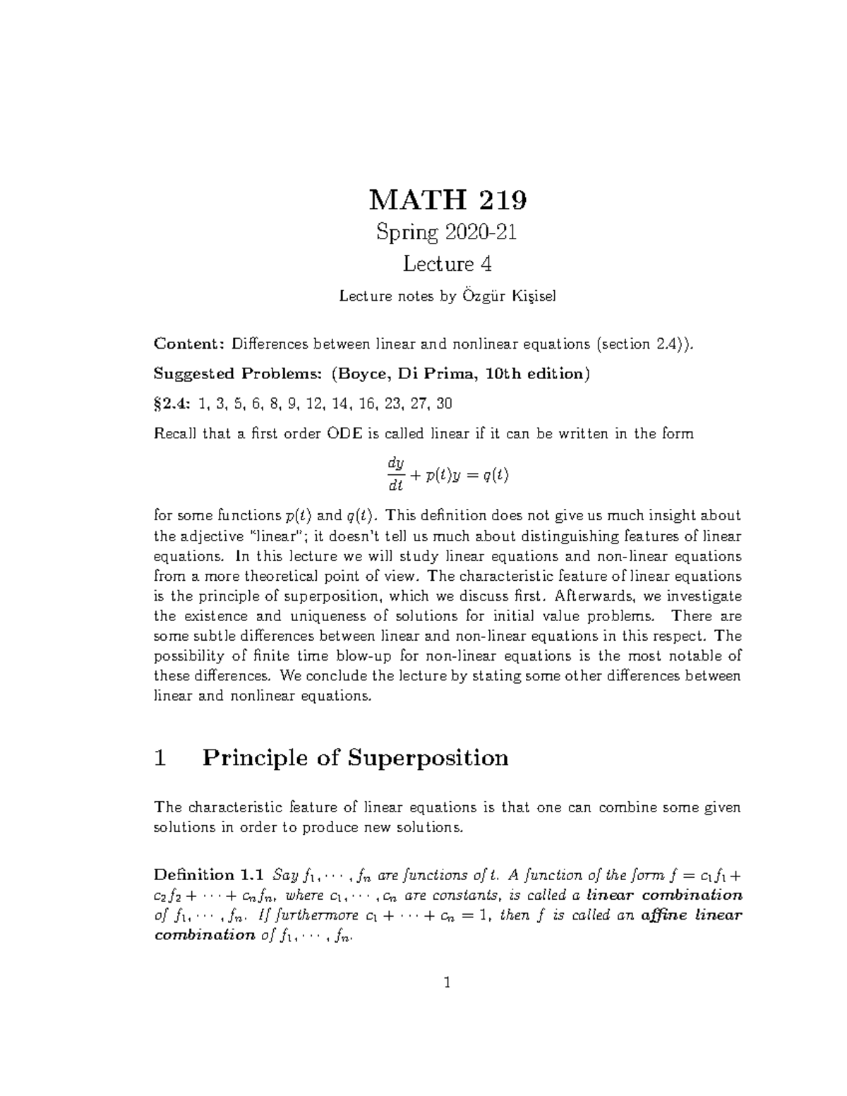 MATH219 Lecture 4 - MATH 219 Introduction To Differential Equations - MATH 219 Spring 2020 ...